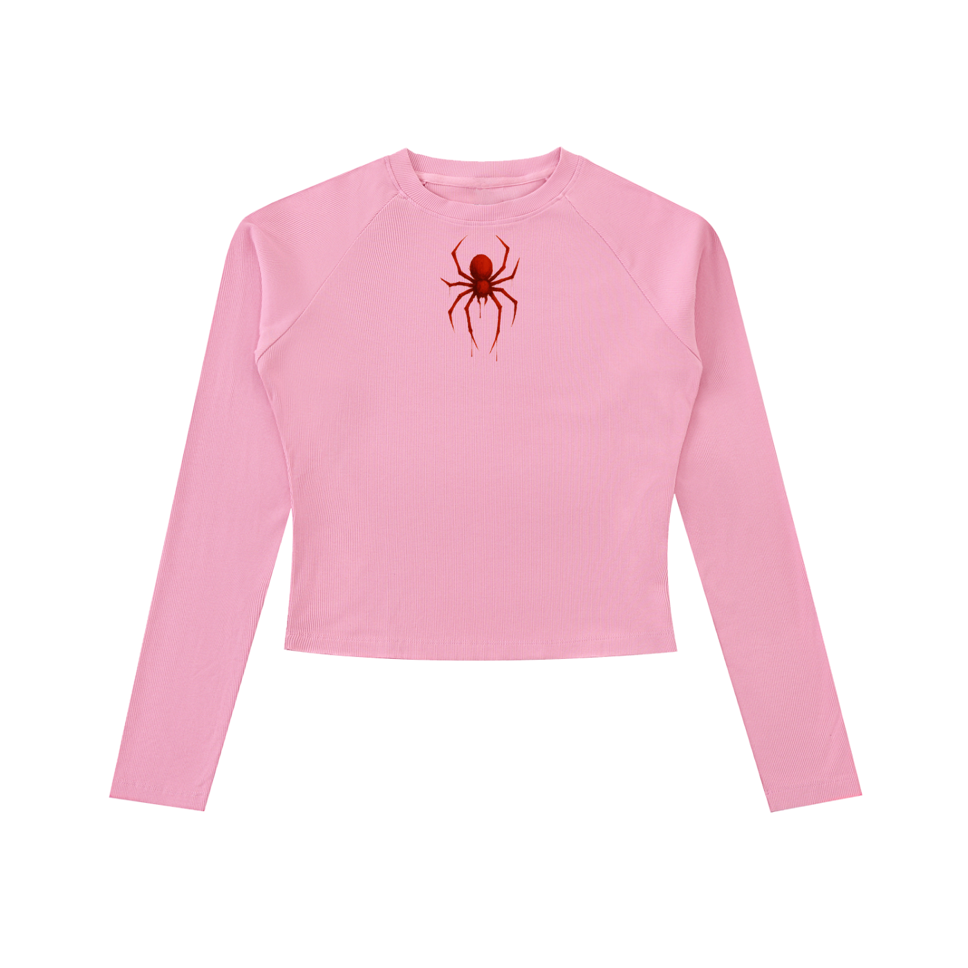 Dyed Washed Raglan Long Sleeve Slim T-Shirt