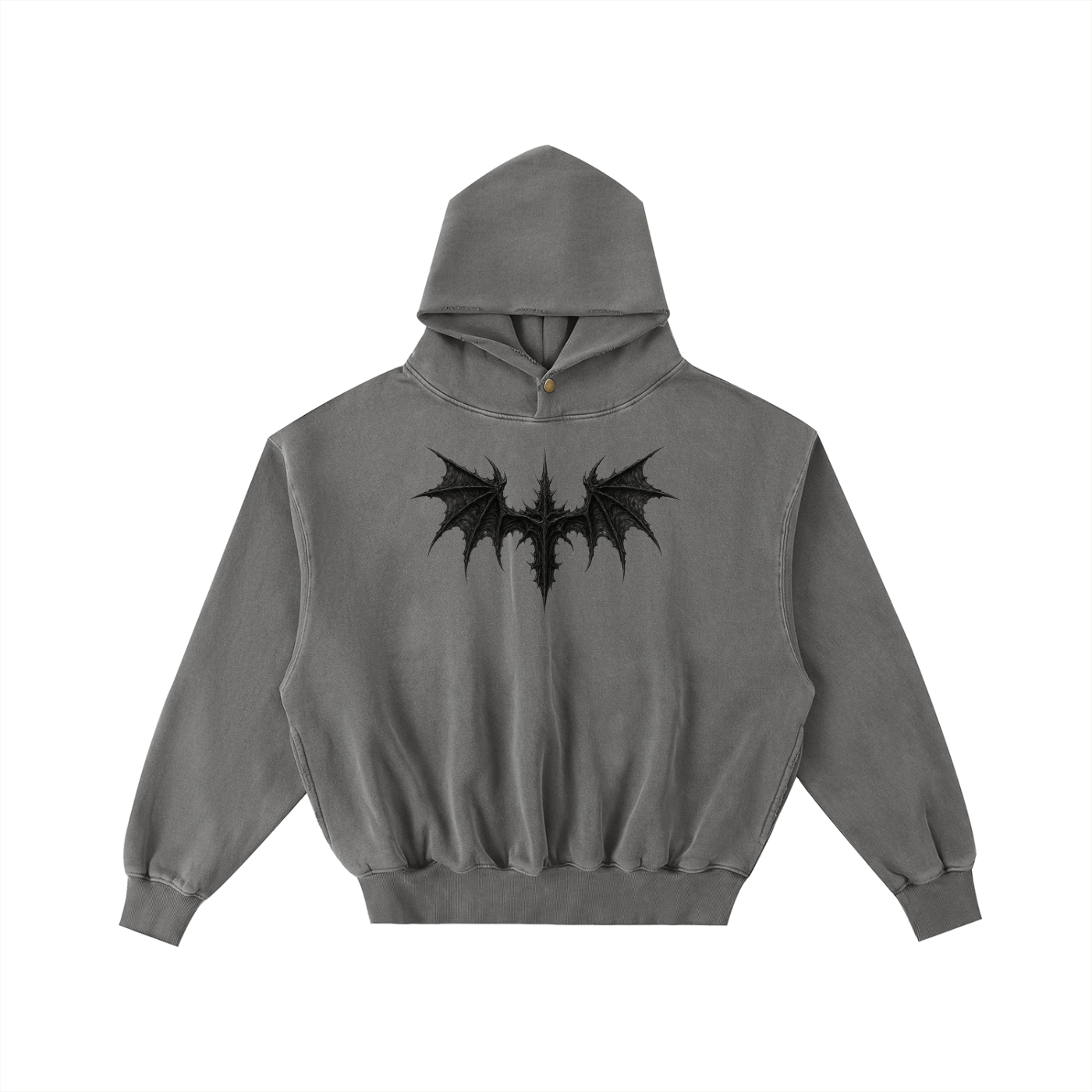 Hoodie- unisex Wings of life.                                 Frayed Enzyme Washed Fleece Hoodie