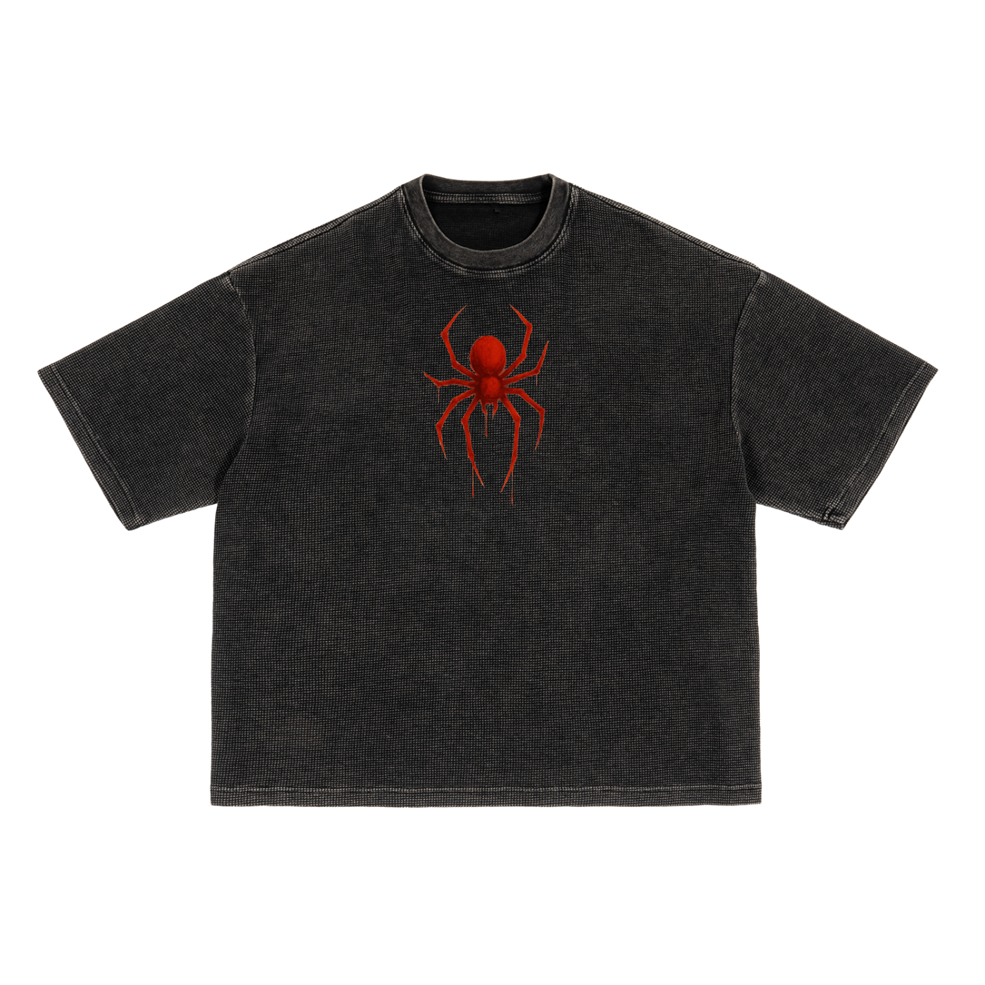 Spider unisex Textured Waffle Washed Boxy T-Shirt