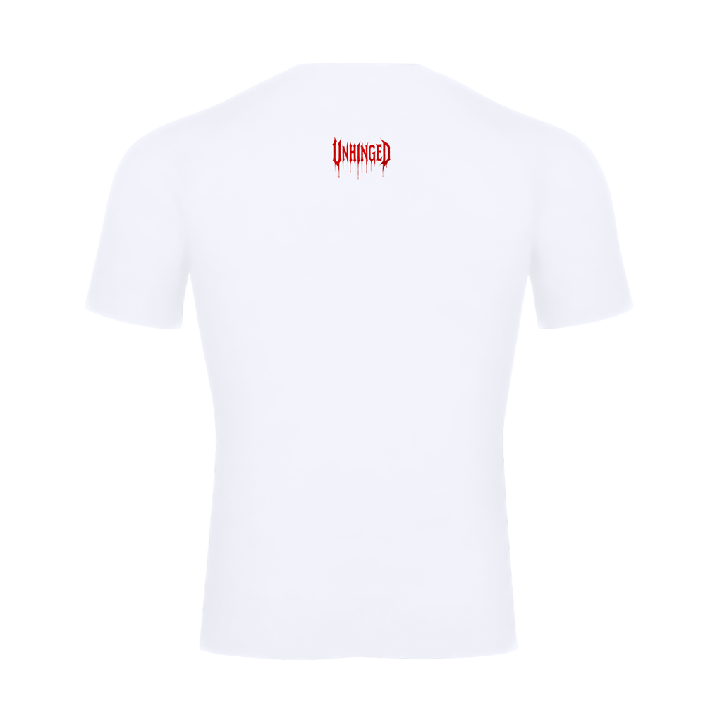 Compression Red unhinged on back.       (Performance Short Sleeve T-Shirt)
