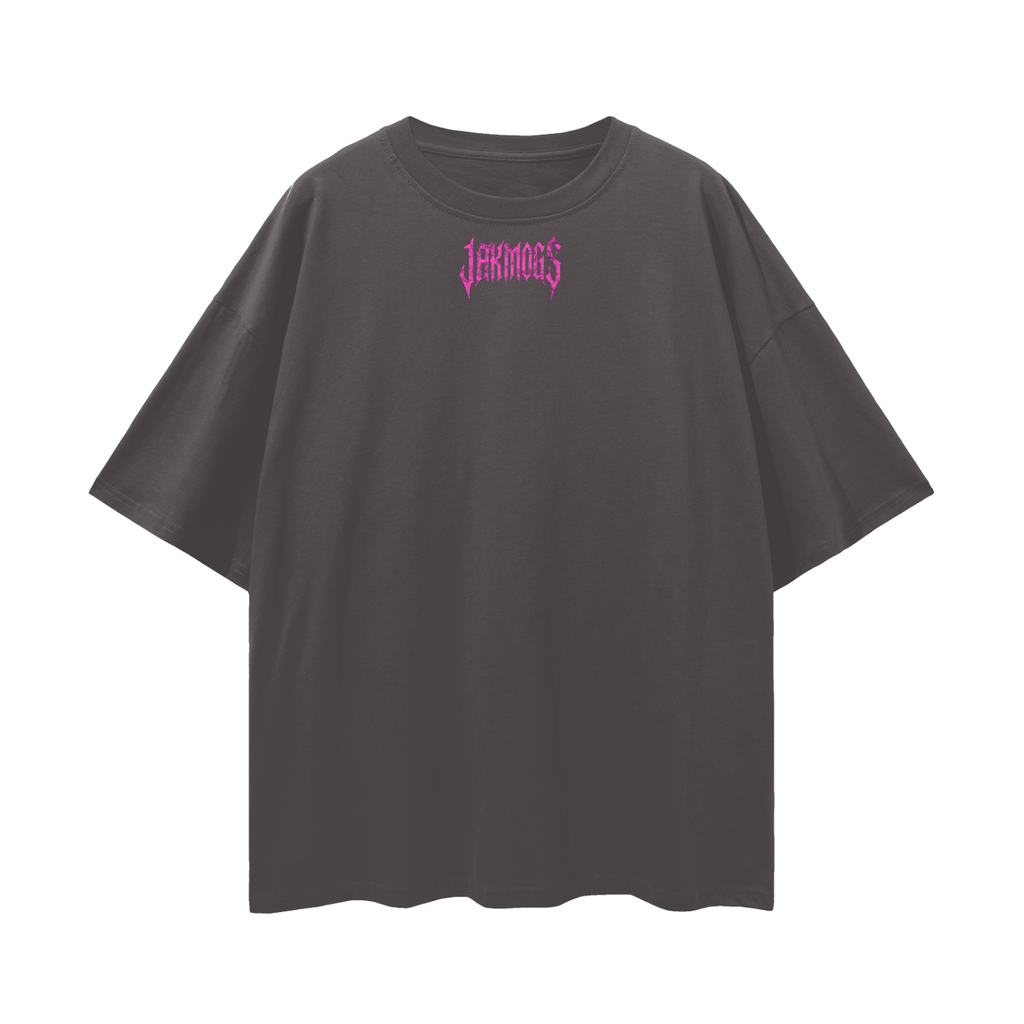 Top simple pink jakmogs.     Streetwear Loose Drop Shoulder T-Shirt