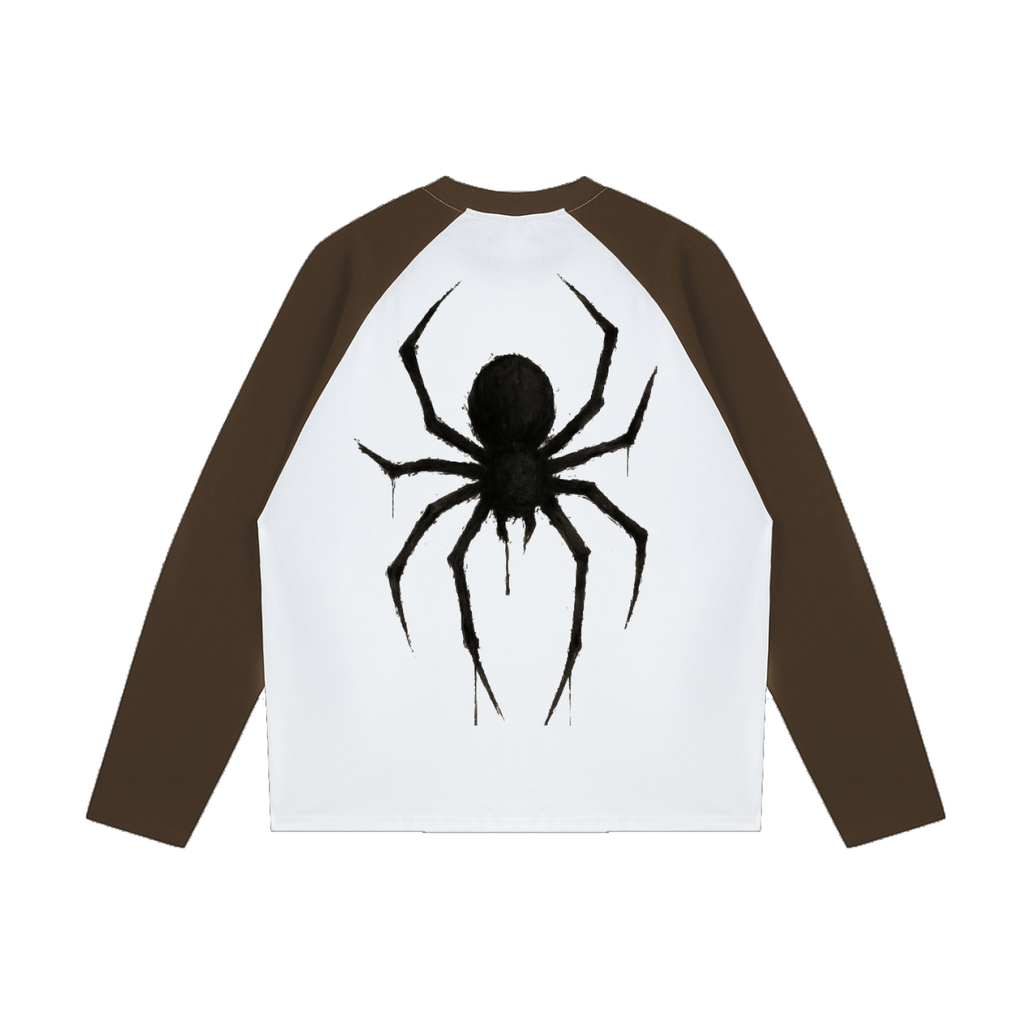 Sleeve black unhinged spider unisex Color-Blocked Raglan Long-Sleeve T-Shirt