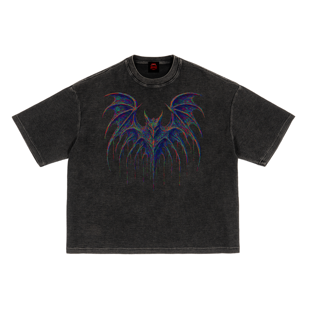 T shirt -unisex Glitched               (Waffle-Texture Washed Boxy T-Shirt)
