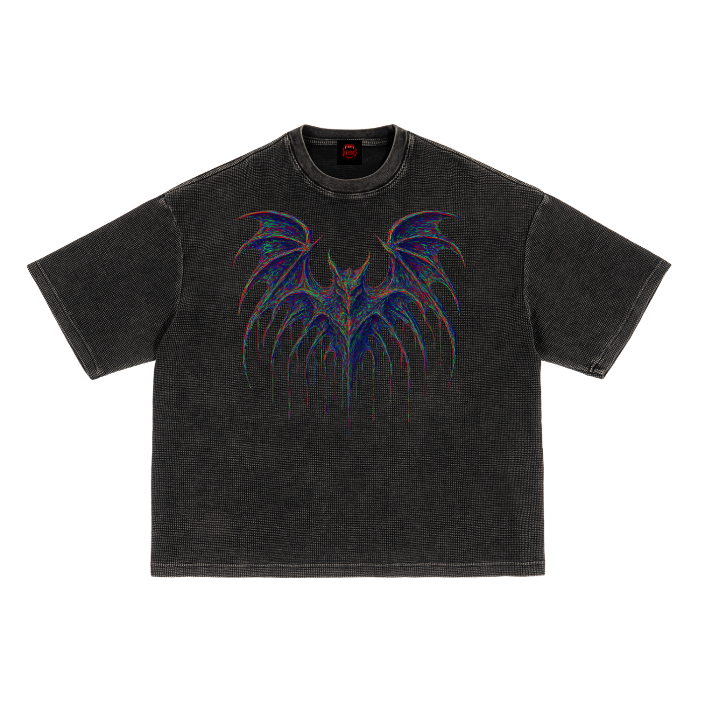 T shirt -unisex Glitched               (Waffle-Texture Washed Boxy T-Shirt)