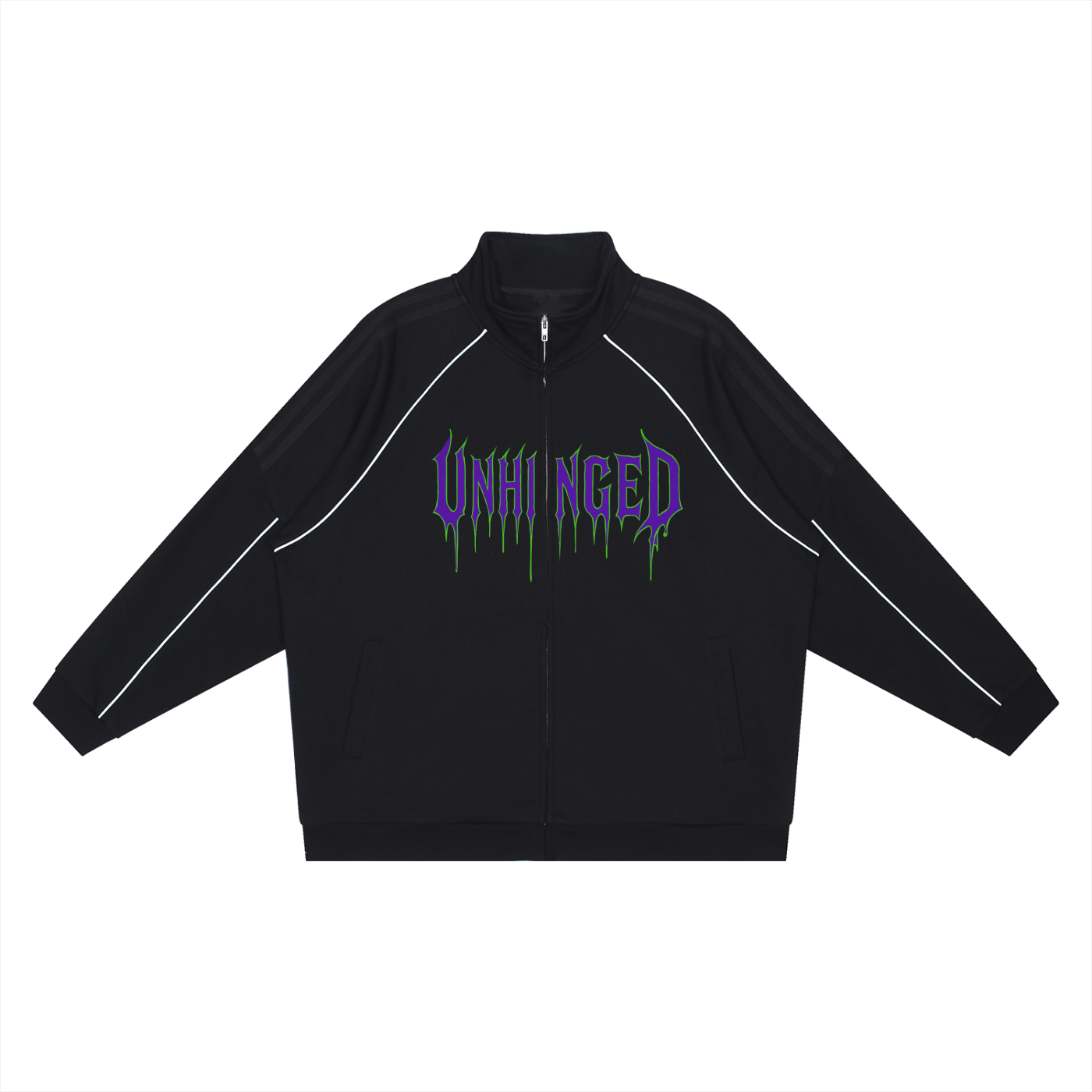 Unhinged unisex  x jacket Reflection Striped Raglan Sleeve  Jacket