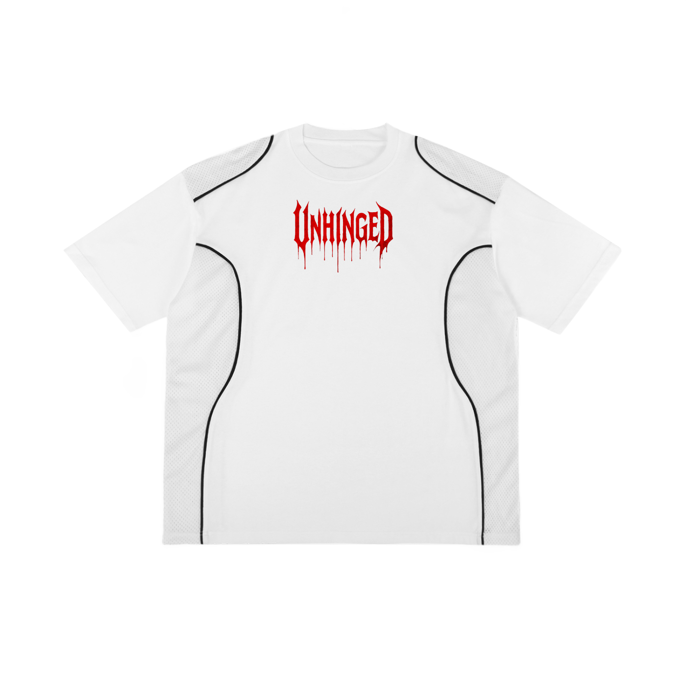 Unhinged unisex  Contrast Piped Panel T-Shirt