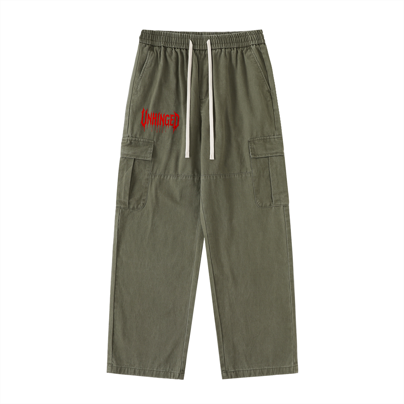 Cargos unhinged men’s Drawstring Waist Straight-Leg Cargo Pants