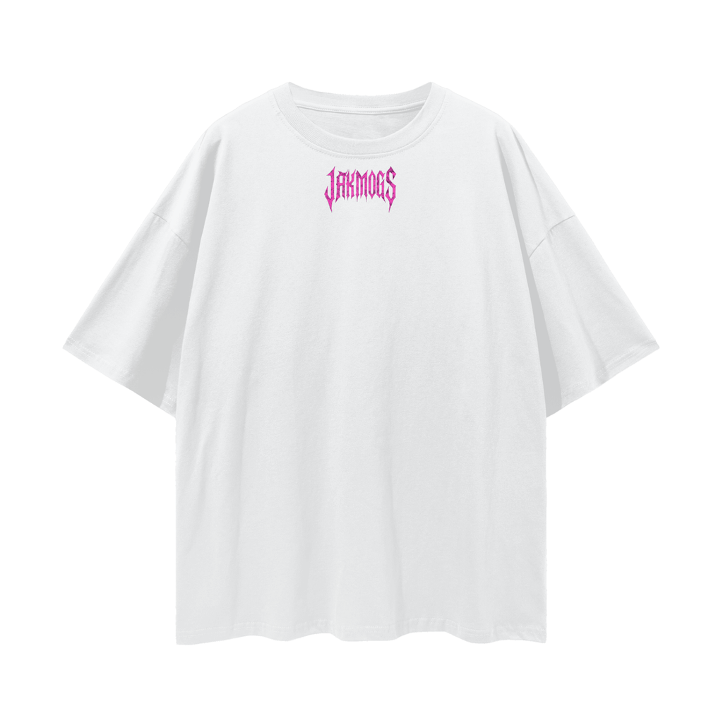 Top simple pink jakmogs.     Streetwear Loose Drop Shoulder T-Shirt