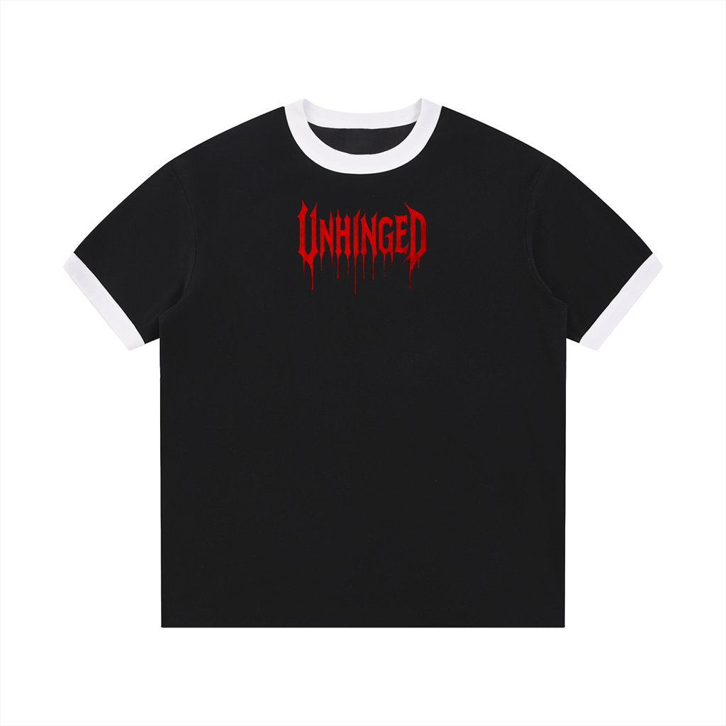 Unisex unhinged Contrast Edge Ribbed Crewneck T-Shirt