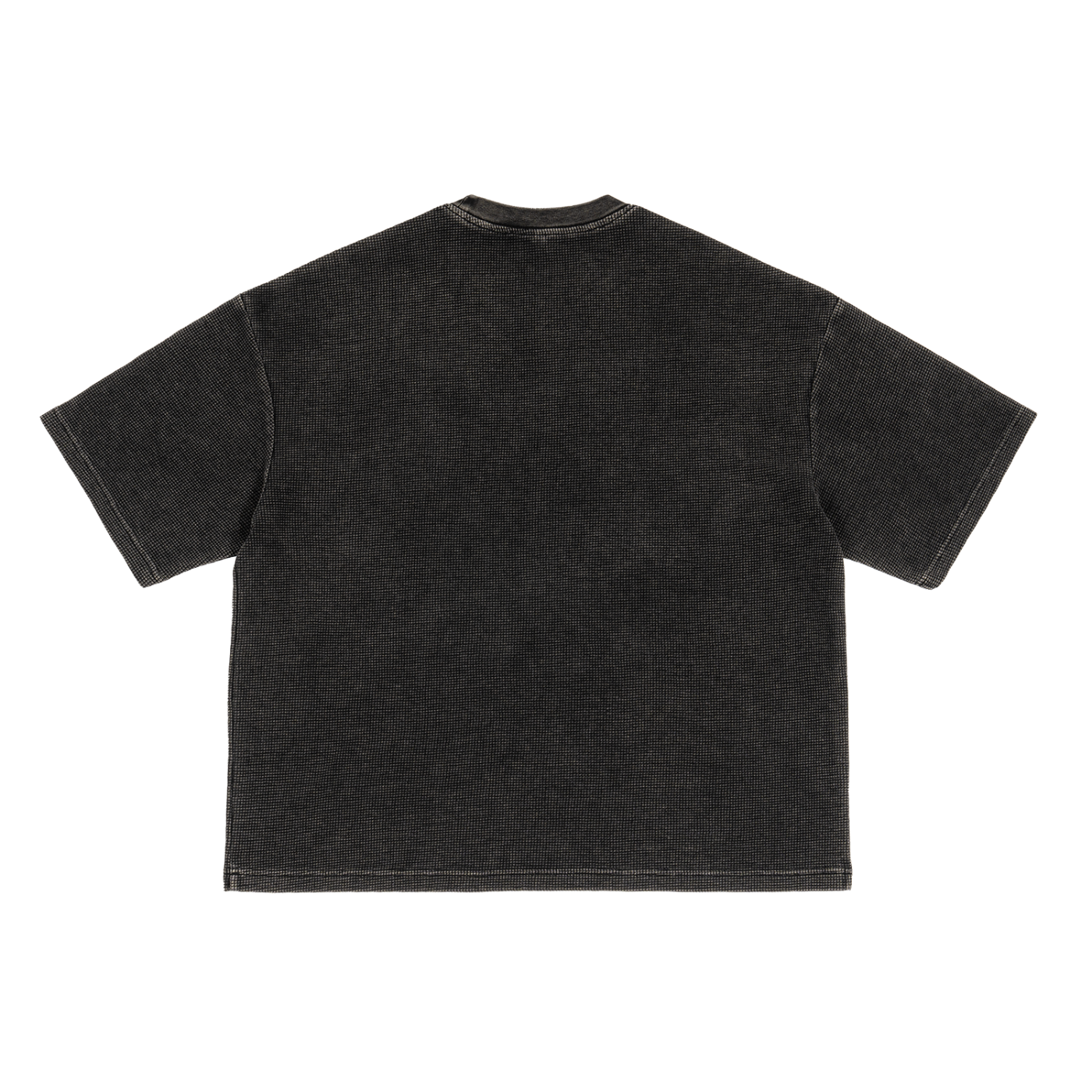 Top-unisex  GLITCHED only the front design no back.        (Waffle-Texture Washed Boxy T-Shirt)