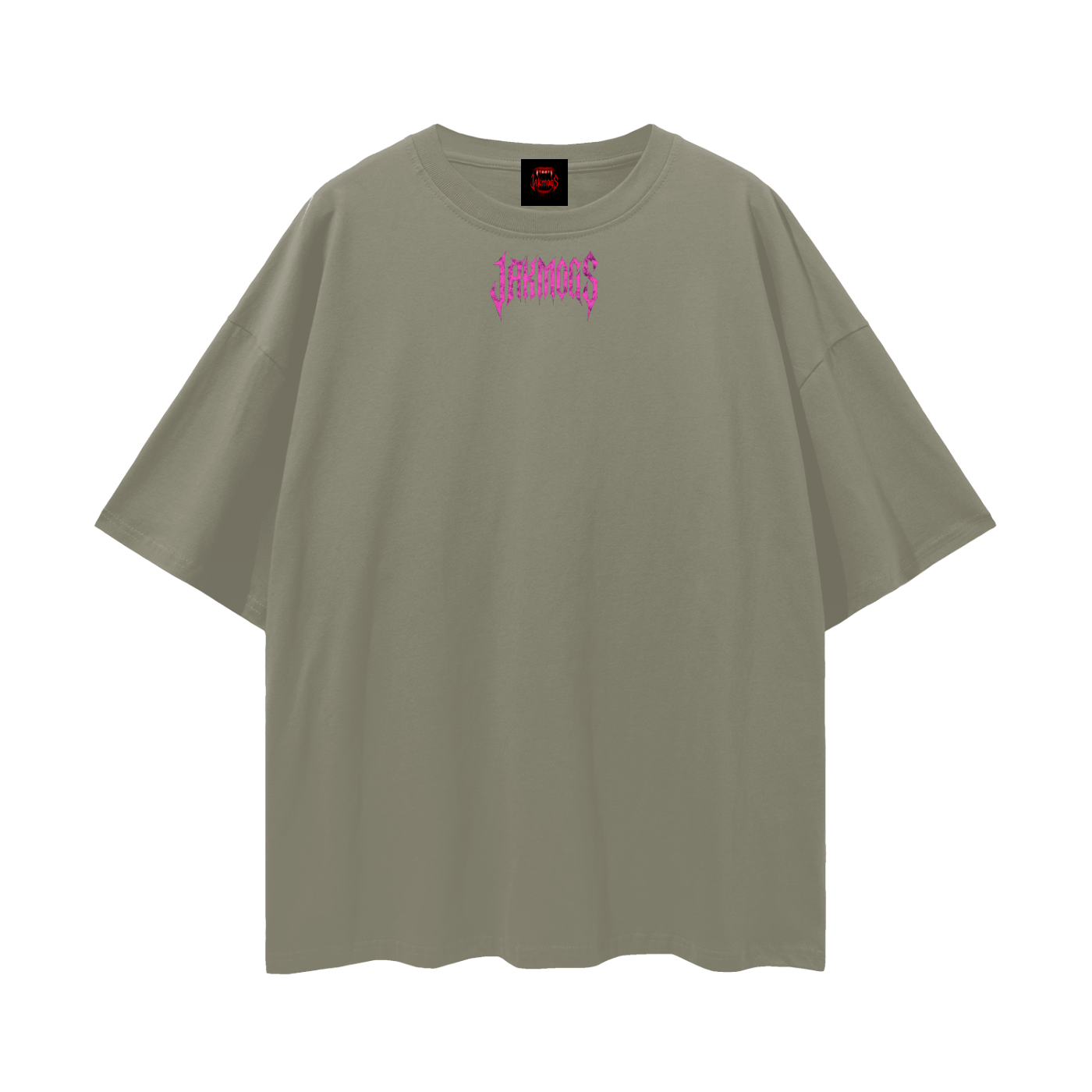 Top simple pink jakmogs.     Streetwear Loose Drop Shoulder T-Shirt