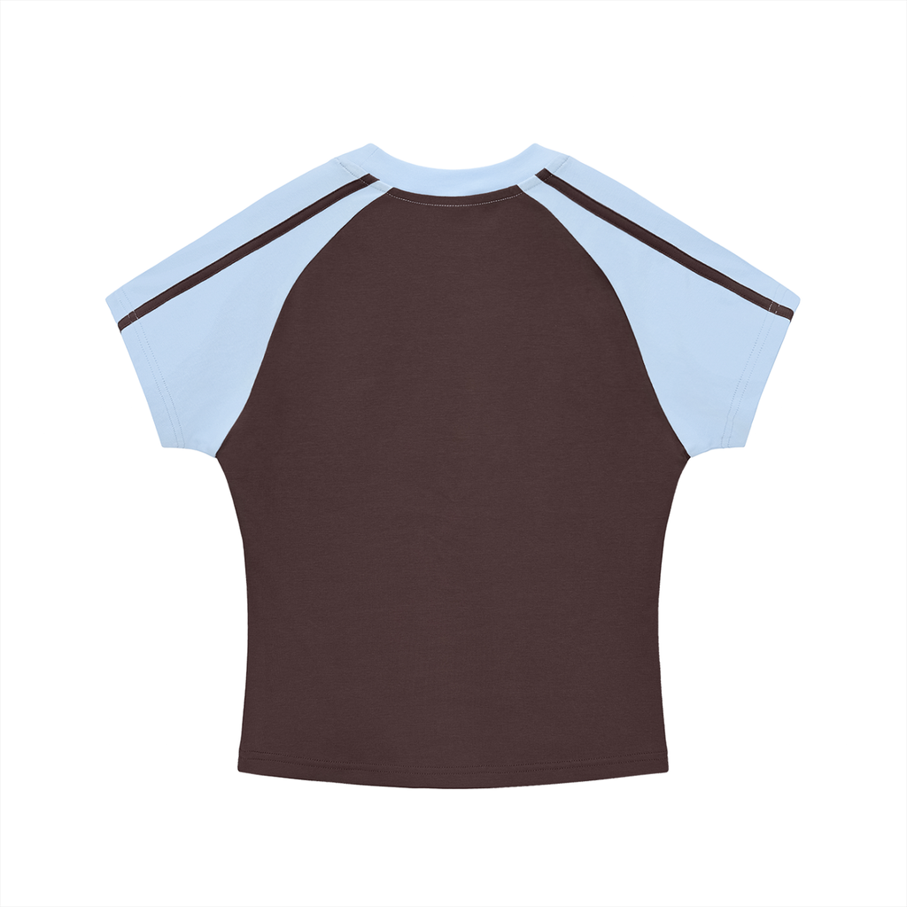 T shirt x women’s x unhinged  Contrast Stripes Bodycon Raglan  Sleeve T-Shirt