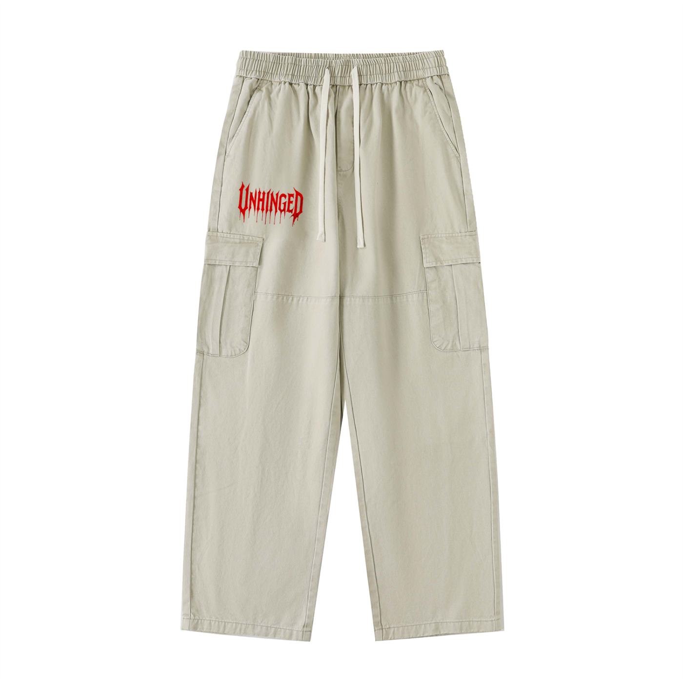 Cargos unhinged men’s Drawstring Waist Straight-Leg Cargo Pants