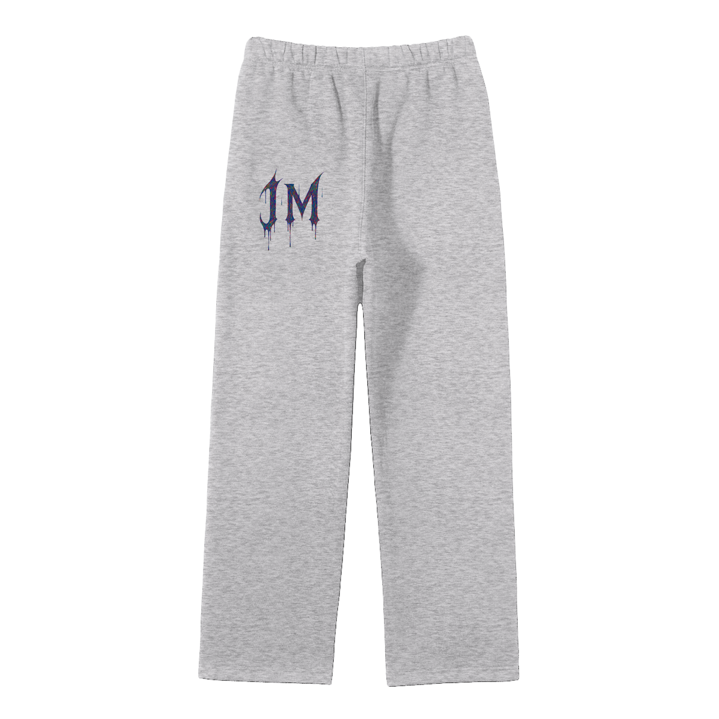 Joggers-unisex  Glitched Jm-grey                ( Streetwear Unisex Solid Color Fleece Straight Leg Pants)