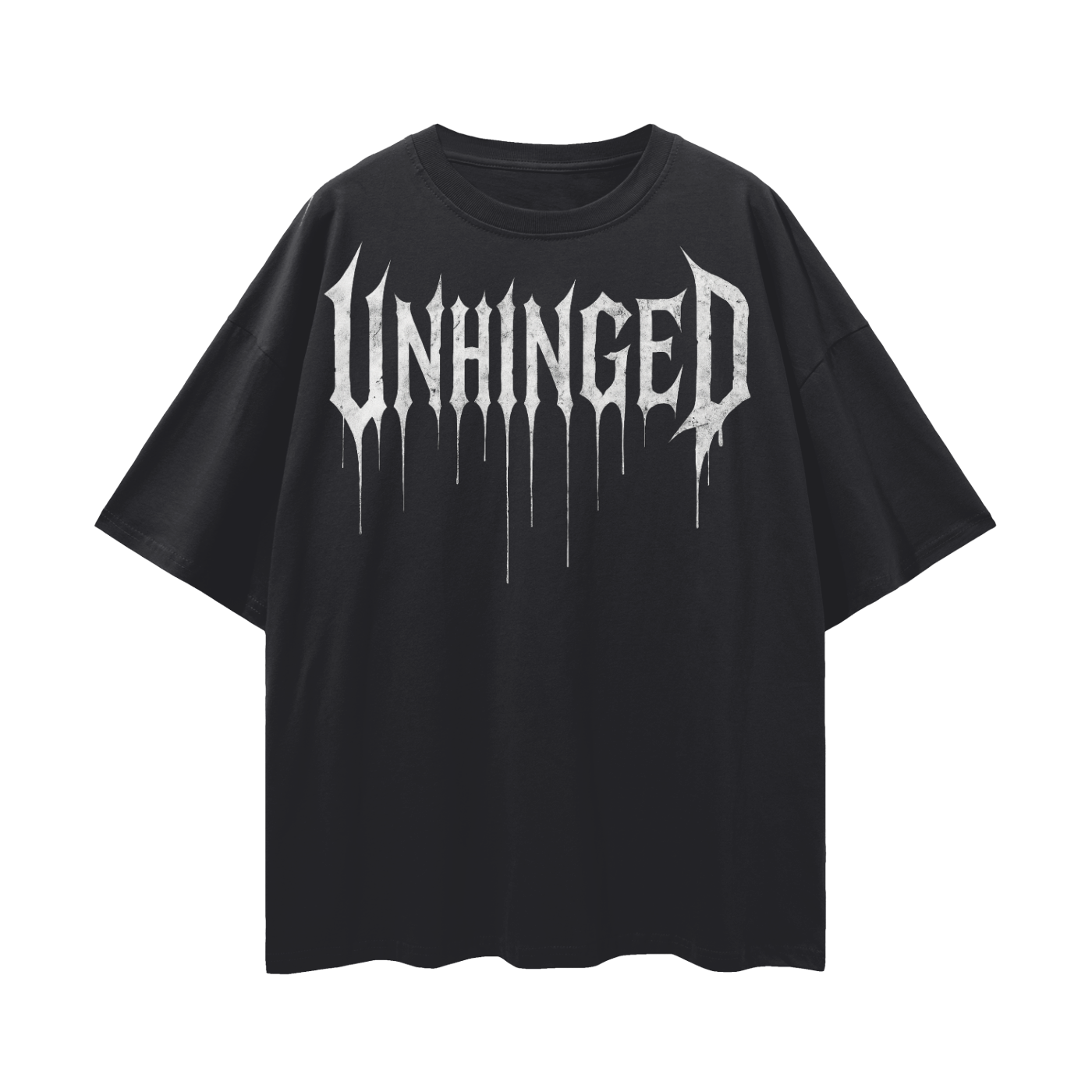 Top unhinged white.             Streetwear Loose Drop Shoulder T-Shirt