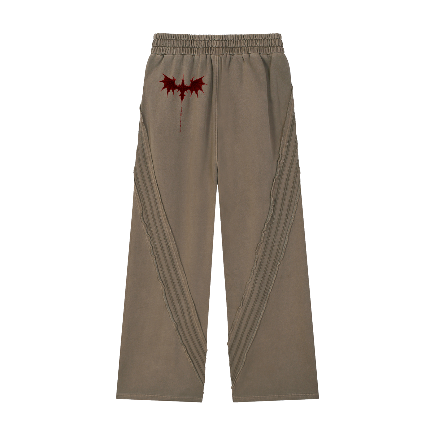 Joggers wings x unhinged unisex.  Snow Washed Tape Raw Edge Sweatpants