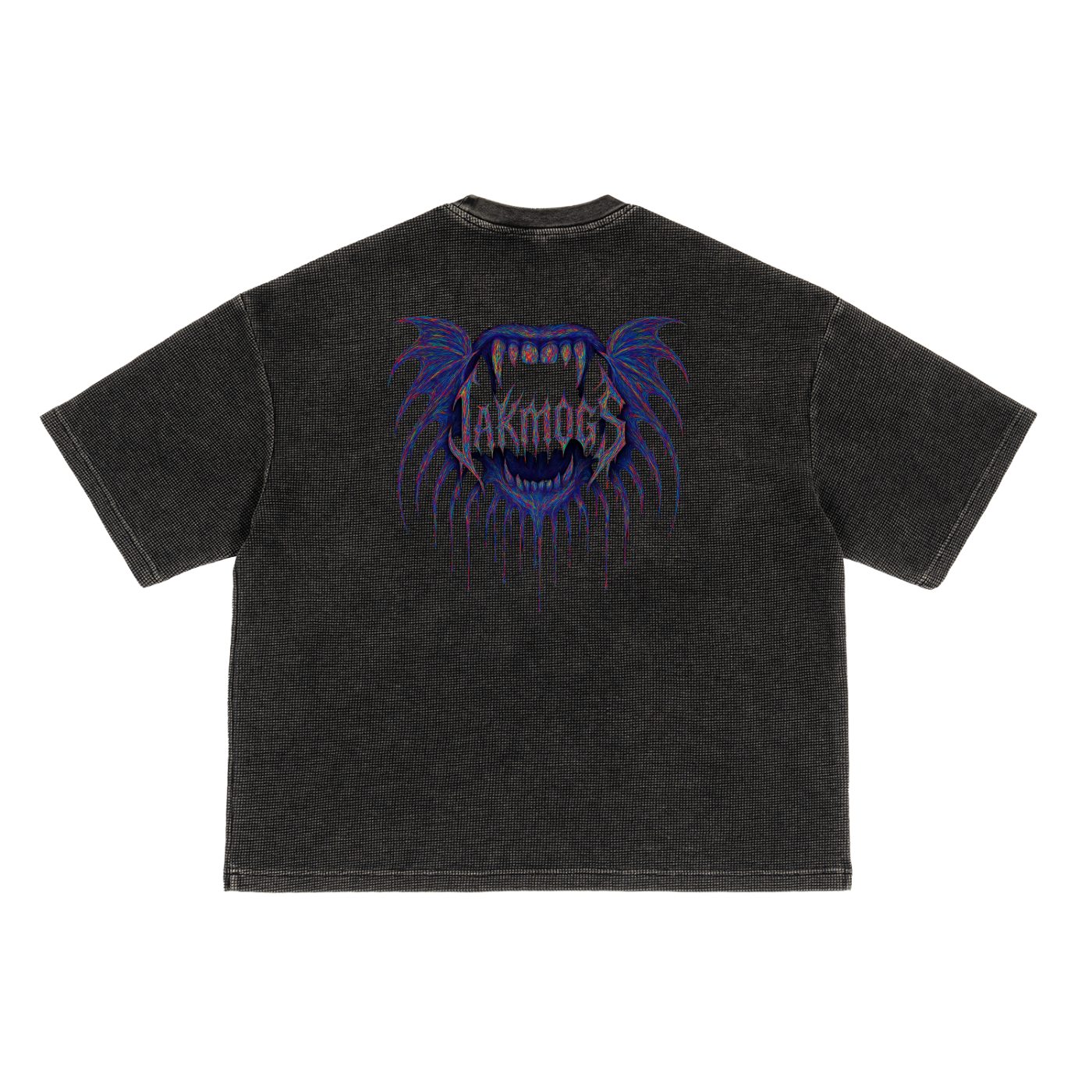 T shirt -unisex Glitched               (Waffle-Texture Washed Boxy T-Shirt)