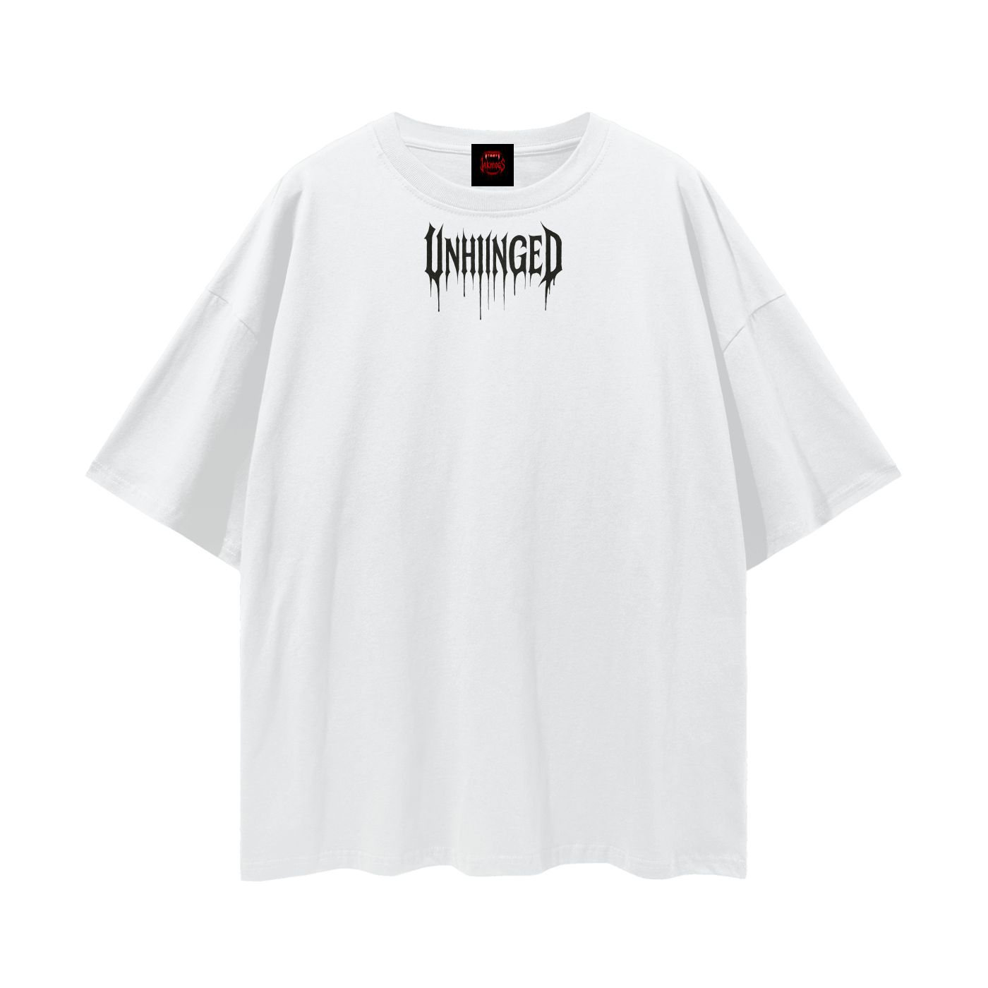 Top white unhinged Streetwear Loose Drop Shoulder T-Shirt