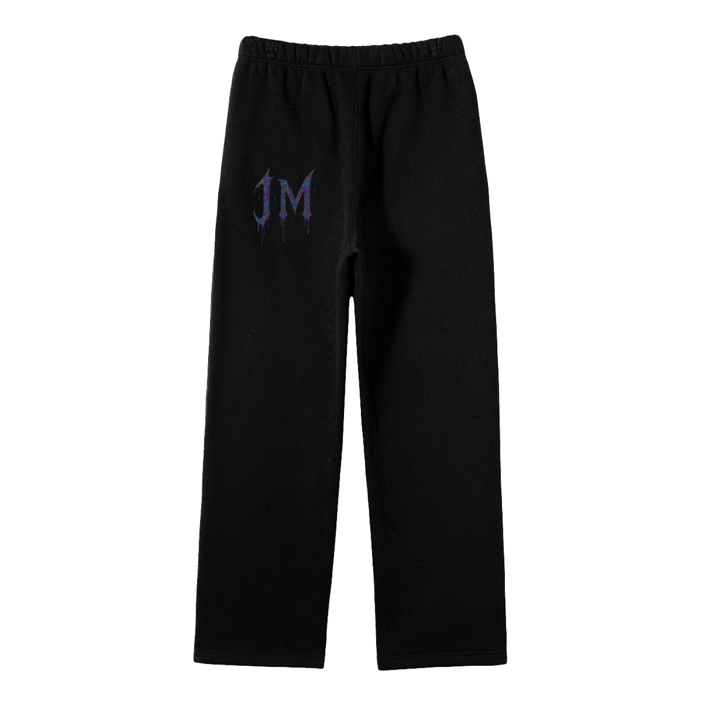 Joggers-unisex unisex  Glitched JM- black.        (Streetwear Unisex Solid Color Fleece Straight Leg Pants)
