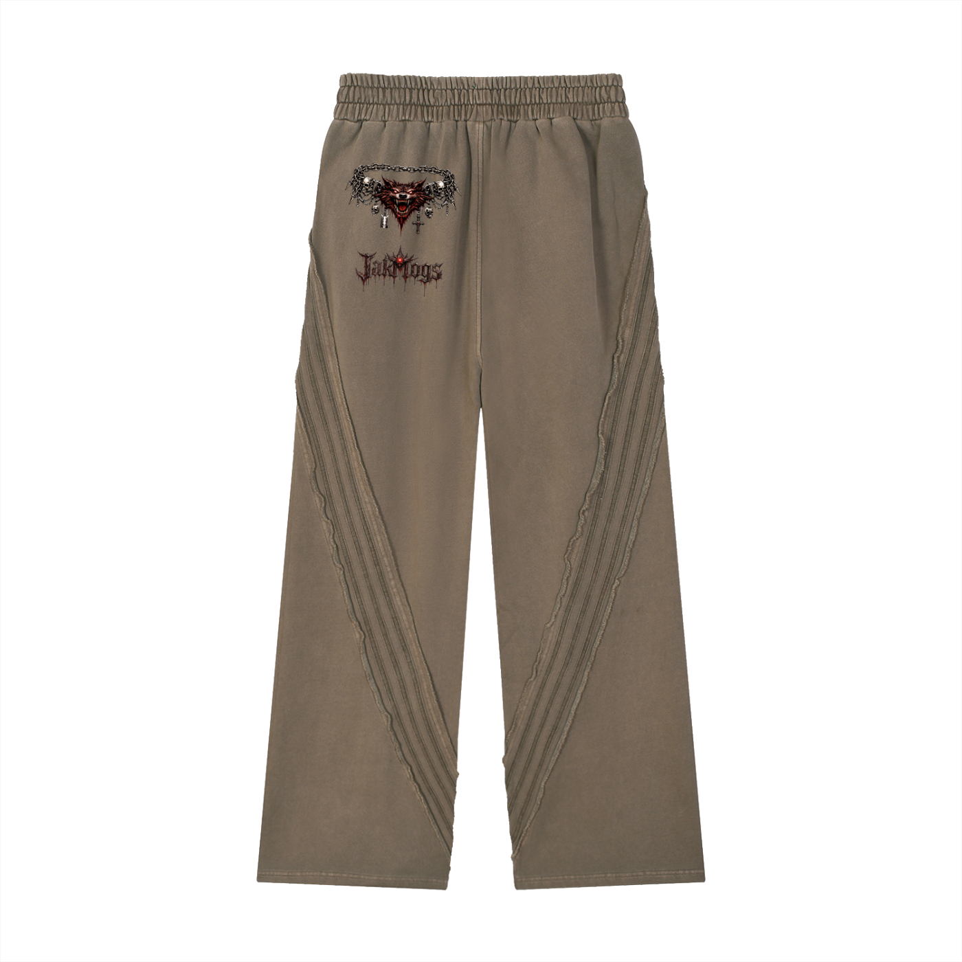 Mogged Snow Washed Tape Raw Edge Sweatpants