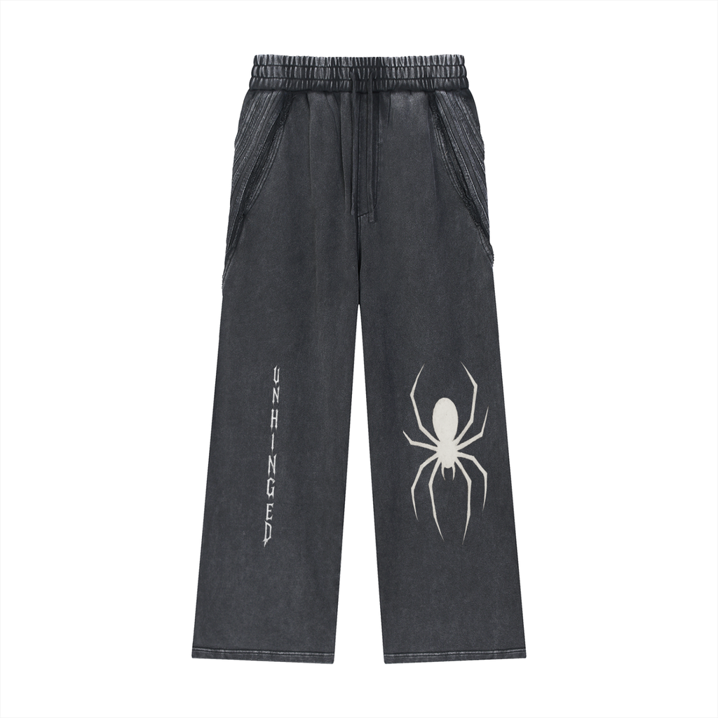 Joggers spider Snow Washed Tape Raw Edge Sweatpants