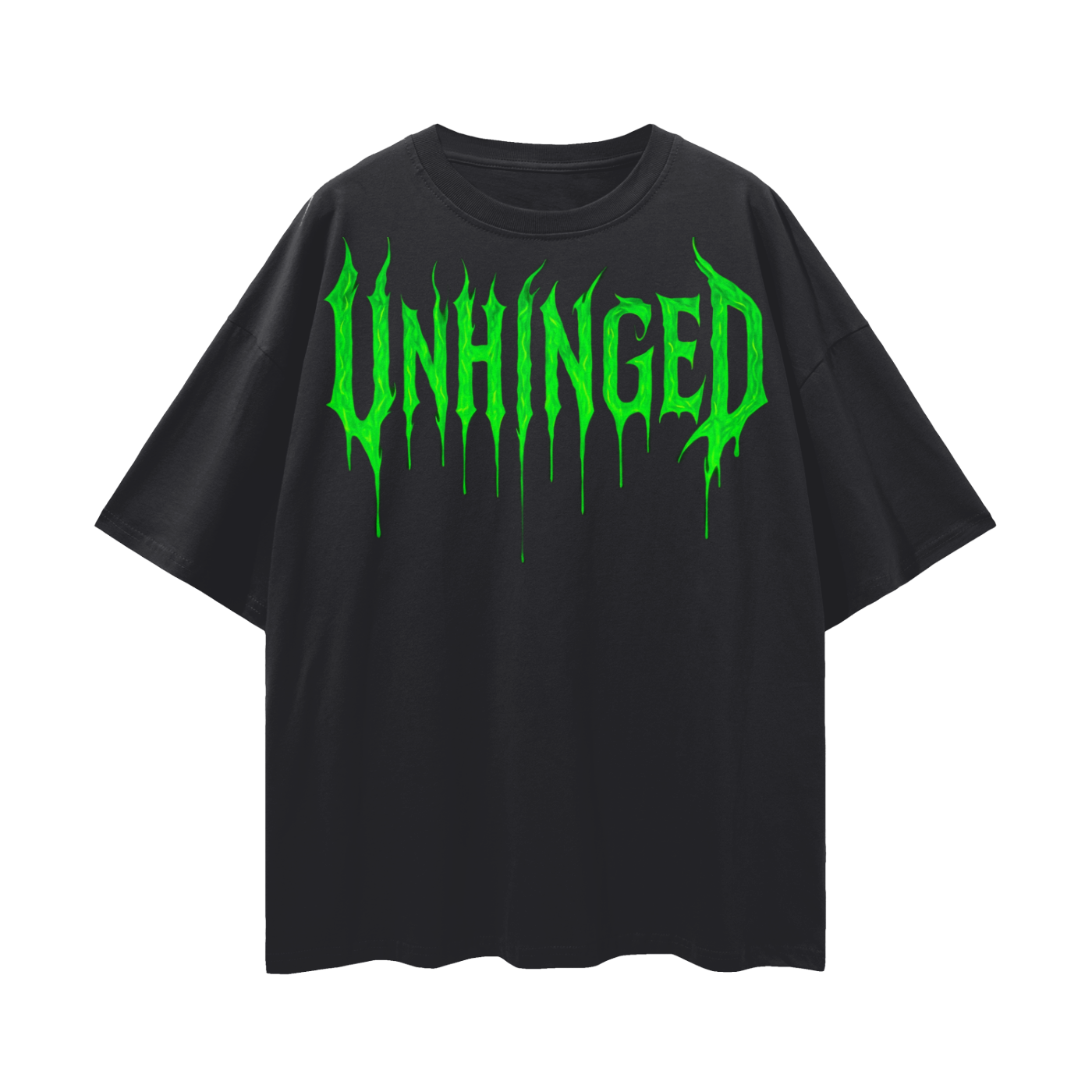 Top Green unhinged               Streetwear Loose Drop Shoulder T-Shirt