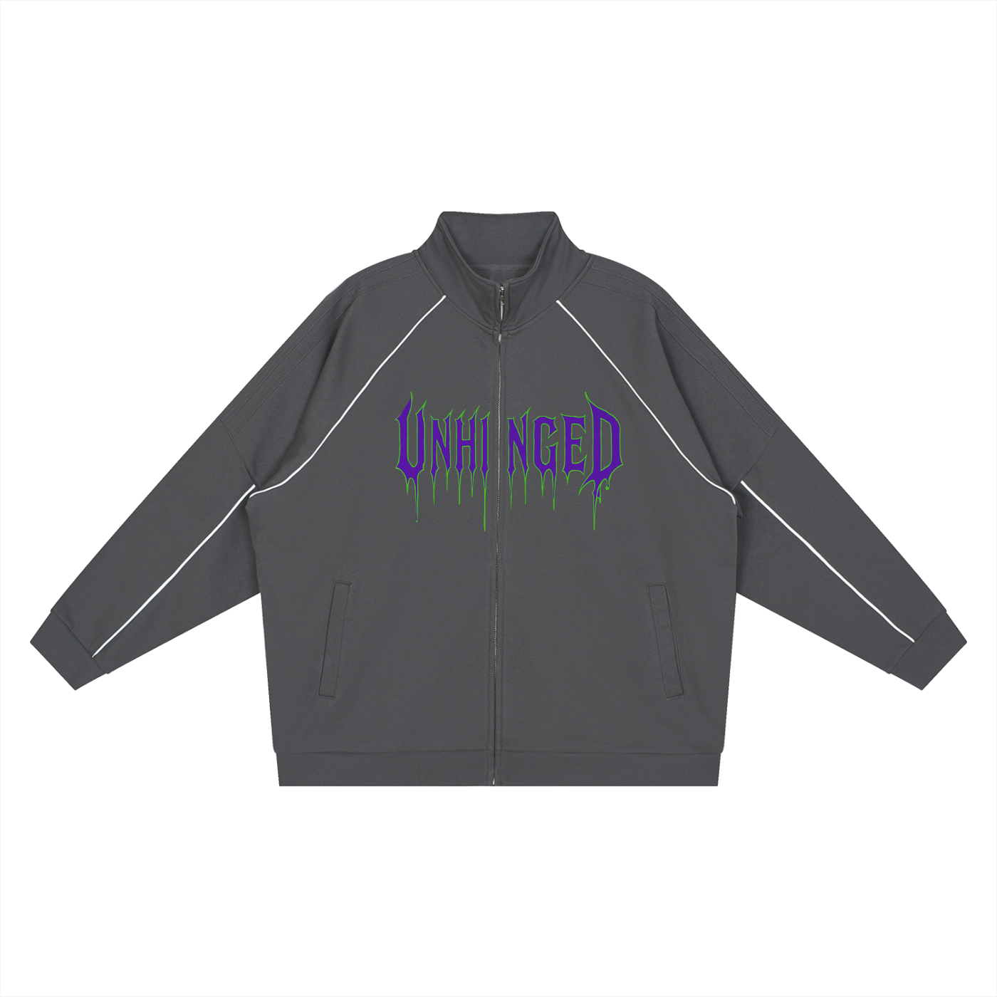 Unhinged unisex  x jacket Reflection Striped Raglan Sleeve  Jacket