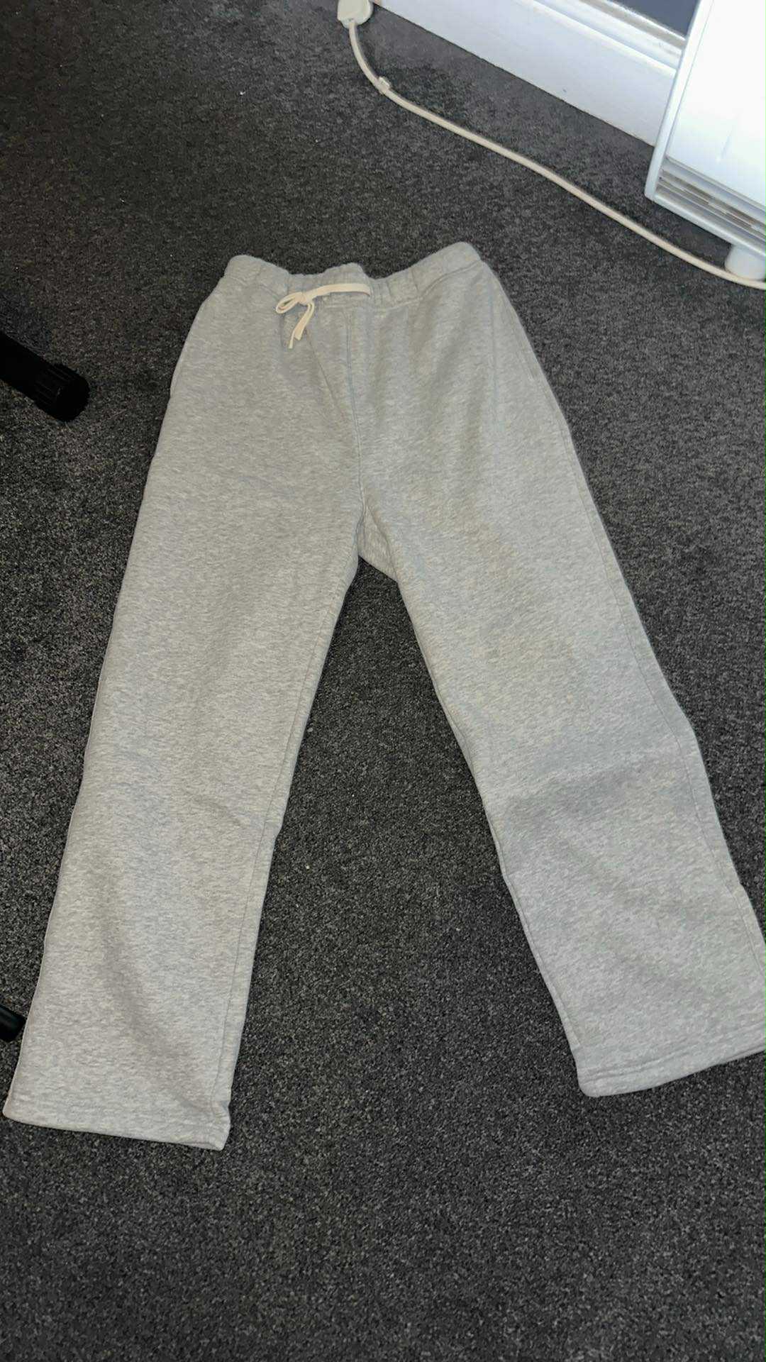 Joggers-unisex  Glitched Jm-grey                ( Streetwear Unisex Solid Color Fleece Straight Leg Pants)
