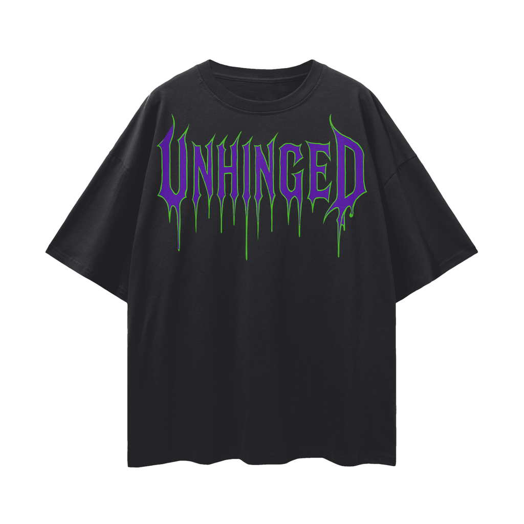 T shirt unisex purple unhinged  Streetwear Loose Drop Shoulder T-Shirt