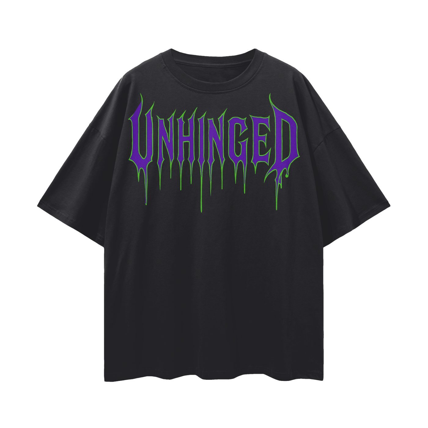 T shirt unisex purple unhinged  Streetwear Loose Drop Shoulder T-Shirt