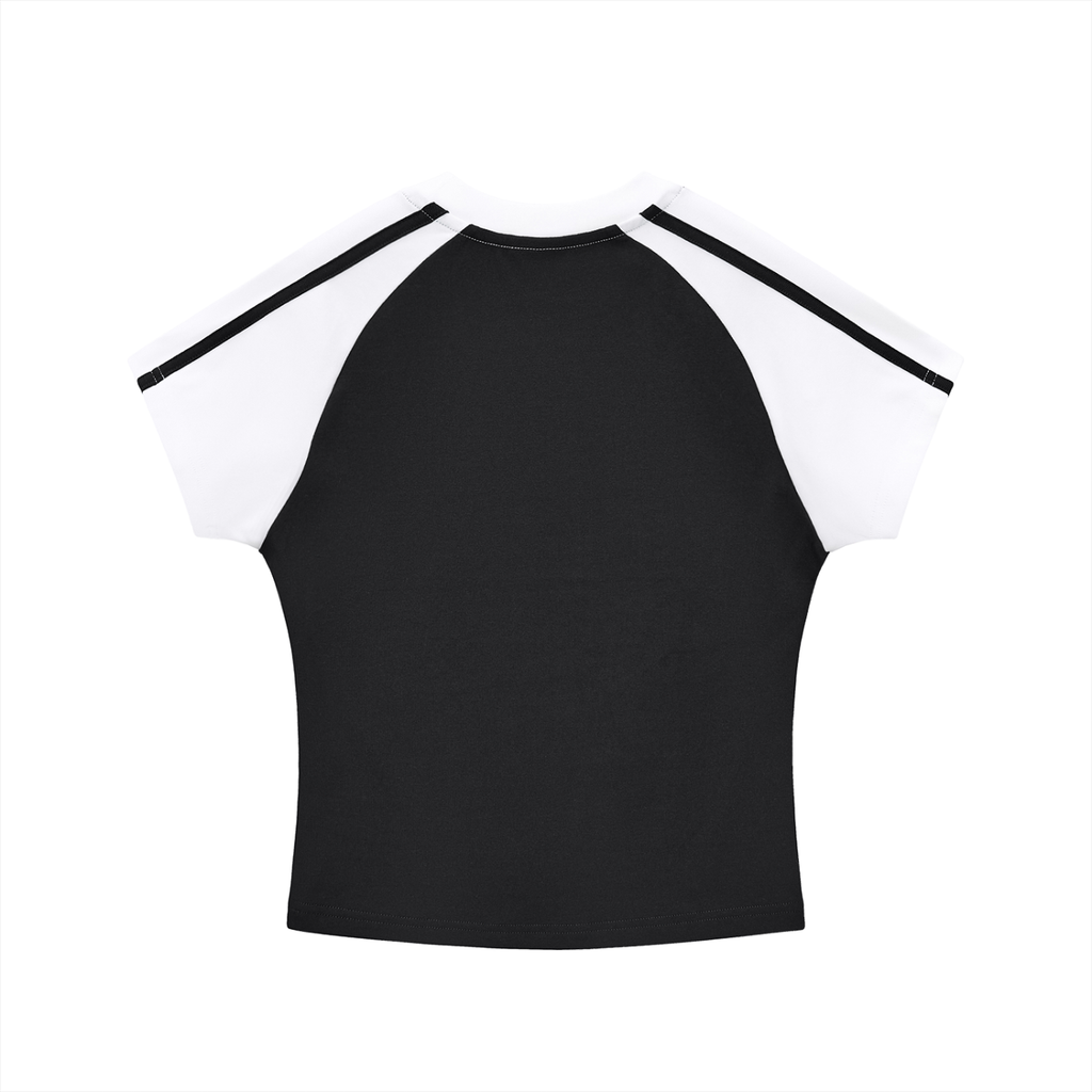 T shirt x women’s x unhinged  Contrast Stripes Bodycon Raglan  Sleeve T-Shirt