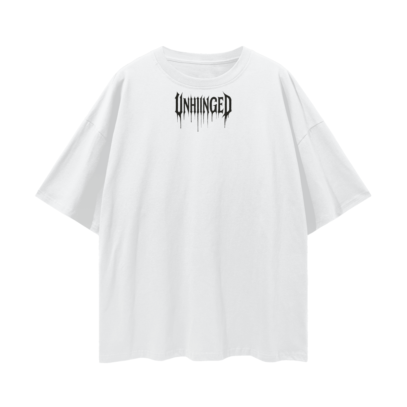 Top white unhinged Streetwear Loose Drop Shoulder T-Shirt
