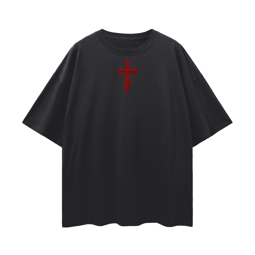 T shirt - unisex  Red unhinged.       Streetwear Loose Drop Shoulder T-Shirt