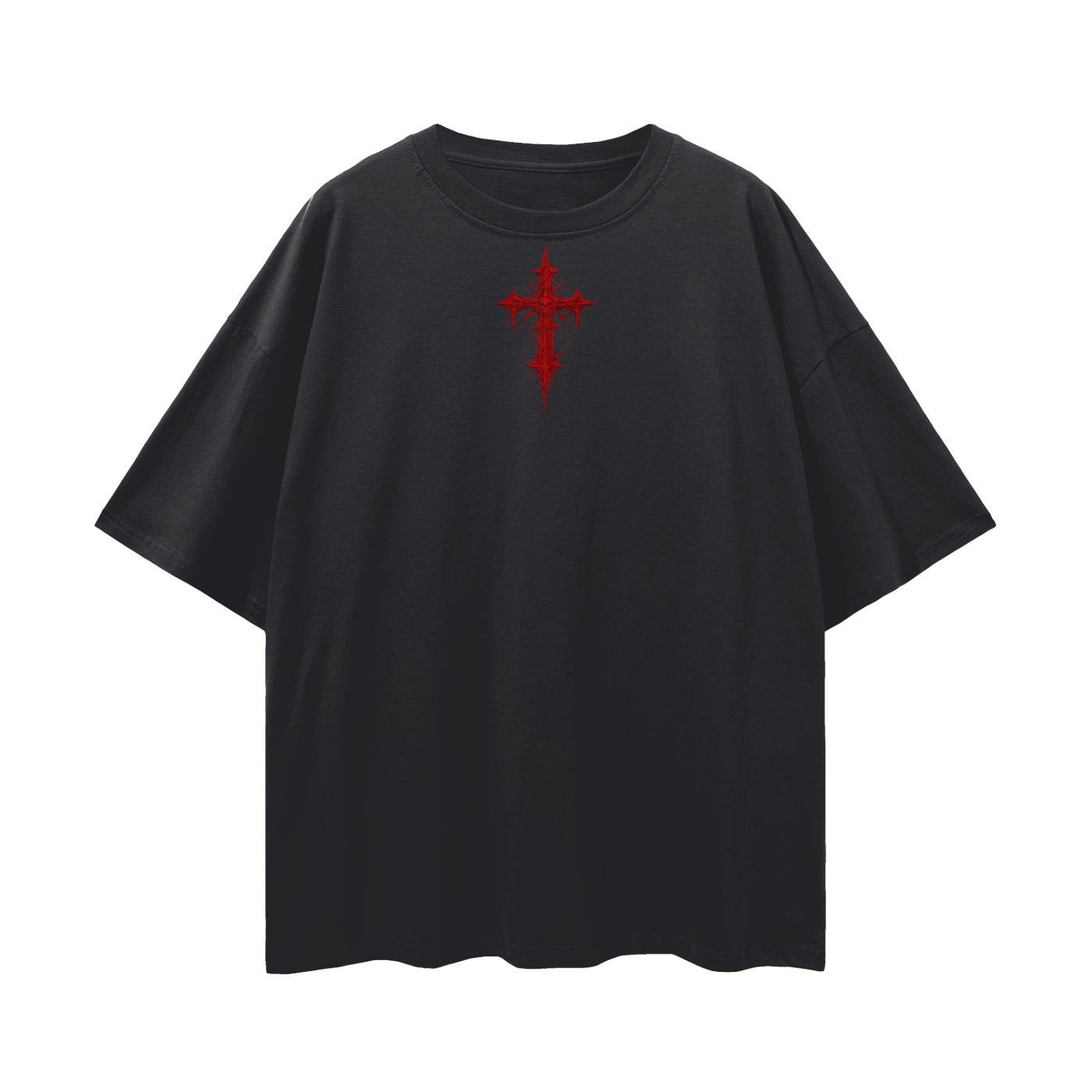 T shirt - unisex  Red unhinged.       Streetwear Loose Drop Shoulder T-Shirt
