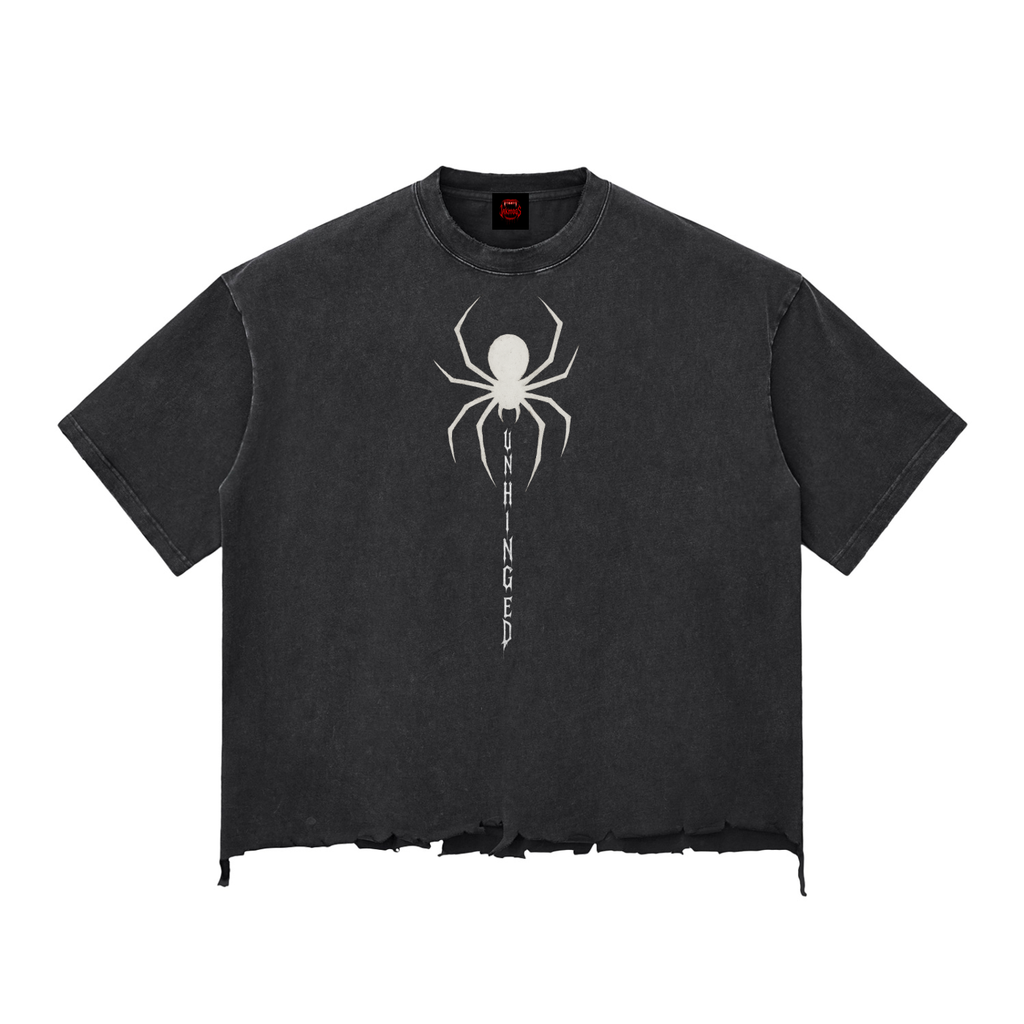 Top white unhinged limited edition Snow Wash Raw-Hem Boxy T-shirt