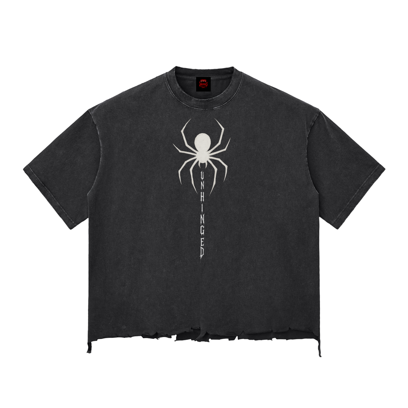 Top white unhinged limited edition Snow Wash Raw-Hem Boxy T-shirt