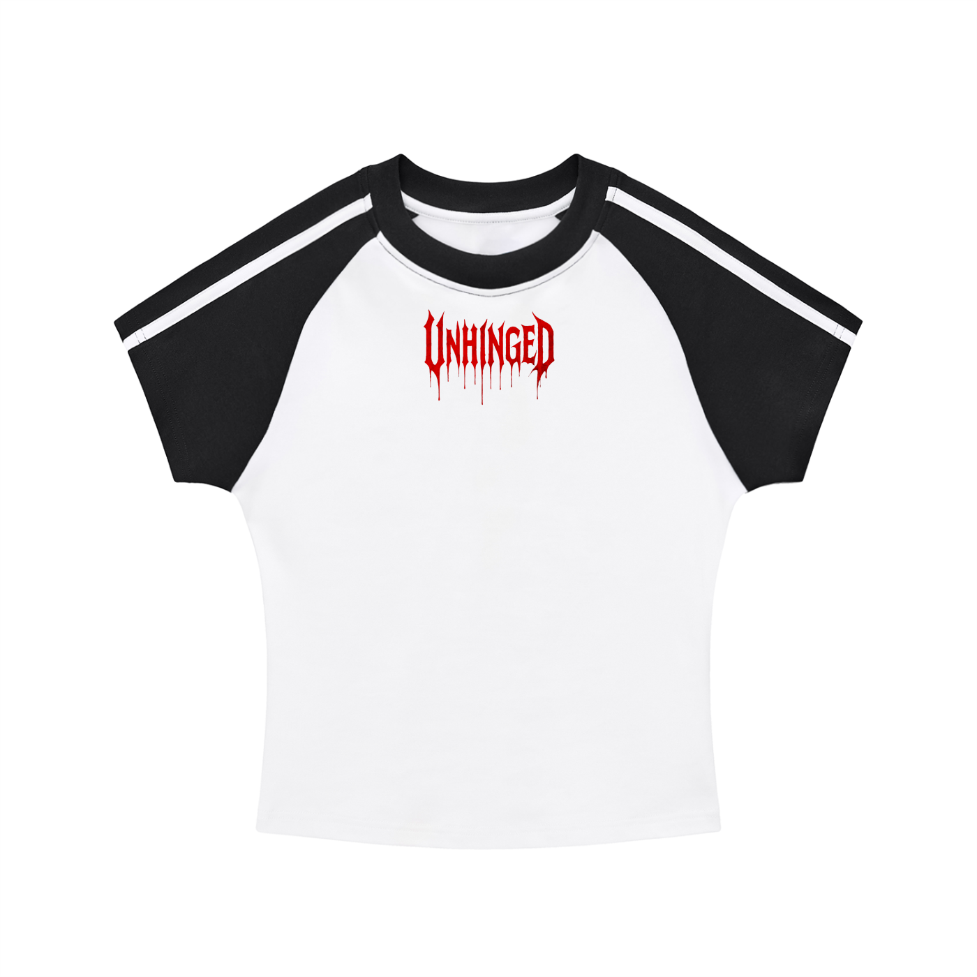T shirt x women’s x unhinged  Contrast Stripes Bodycon Raglan  Sleeve T-Shirt