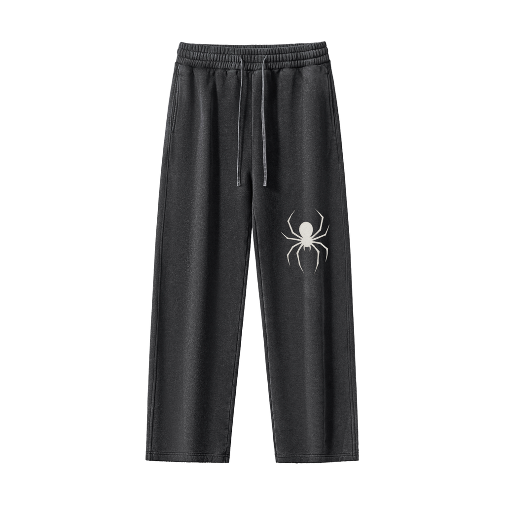 Joggers spider unisex.            Frayed Enzyme Washed Fleece Sweatpants