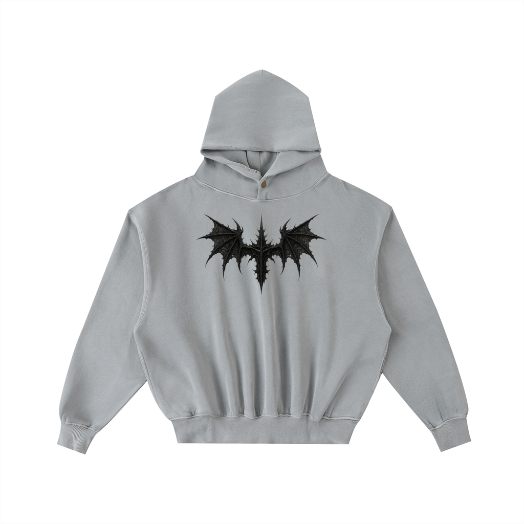 Hoodie- unisex Wings of life.                                 Frayed Enzyme Washed Fleece Hoodie