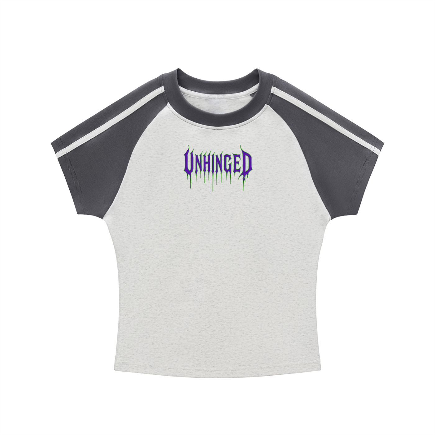 Unhinged Contrast Stripes Bodycon Raglan  Sleeve T-Shirt