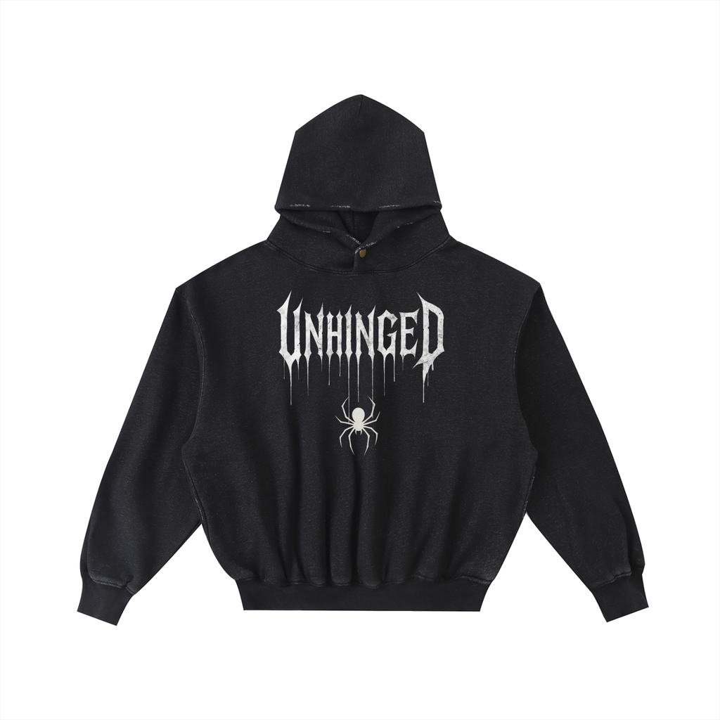 Hoodie unhinged spider limited edition  Frayed Enzyme Washed Fleece Hoodie