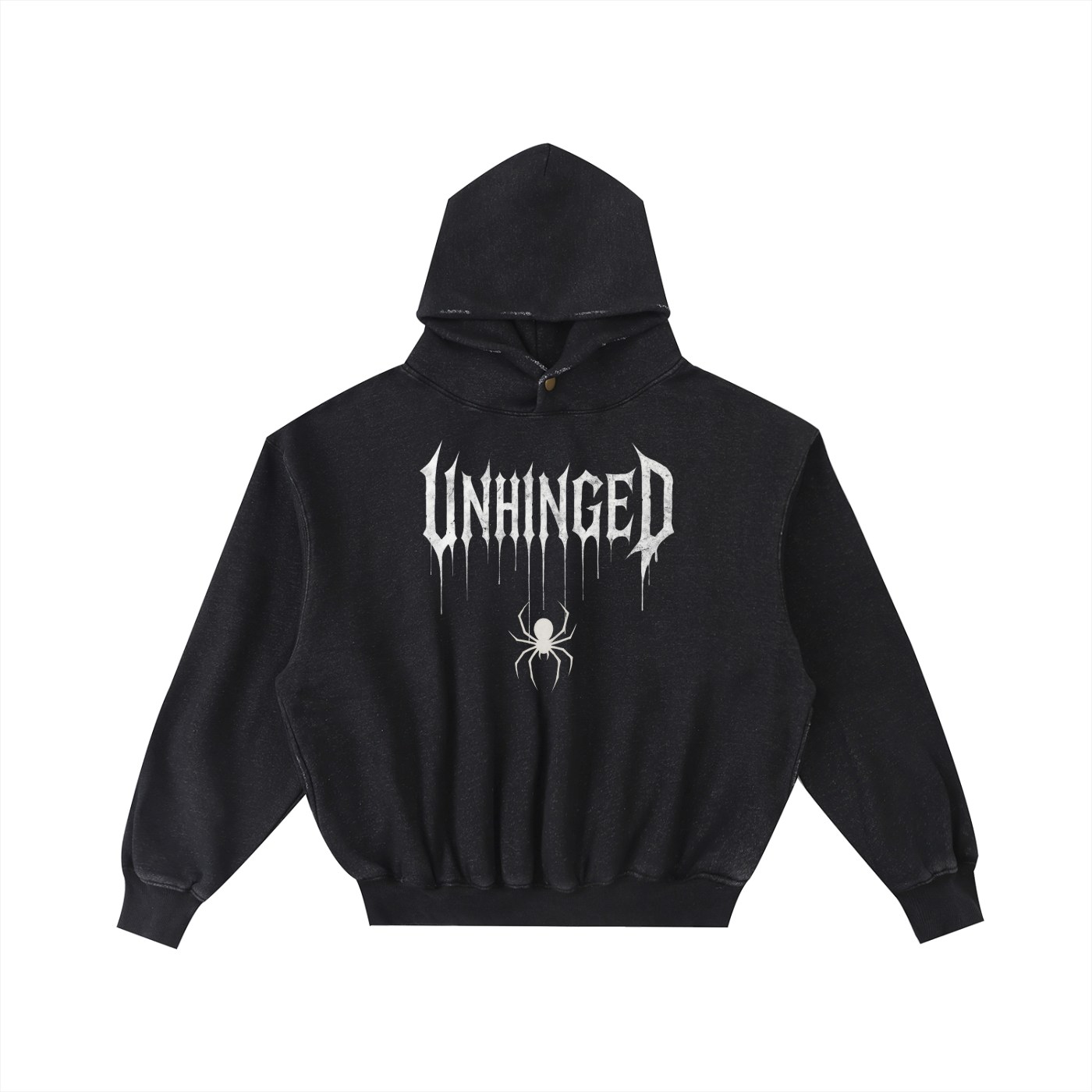 Hoodie unhinged spider limited edition  Frayed Enzyme Washed Fleece Hoodie