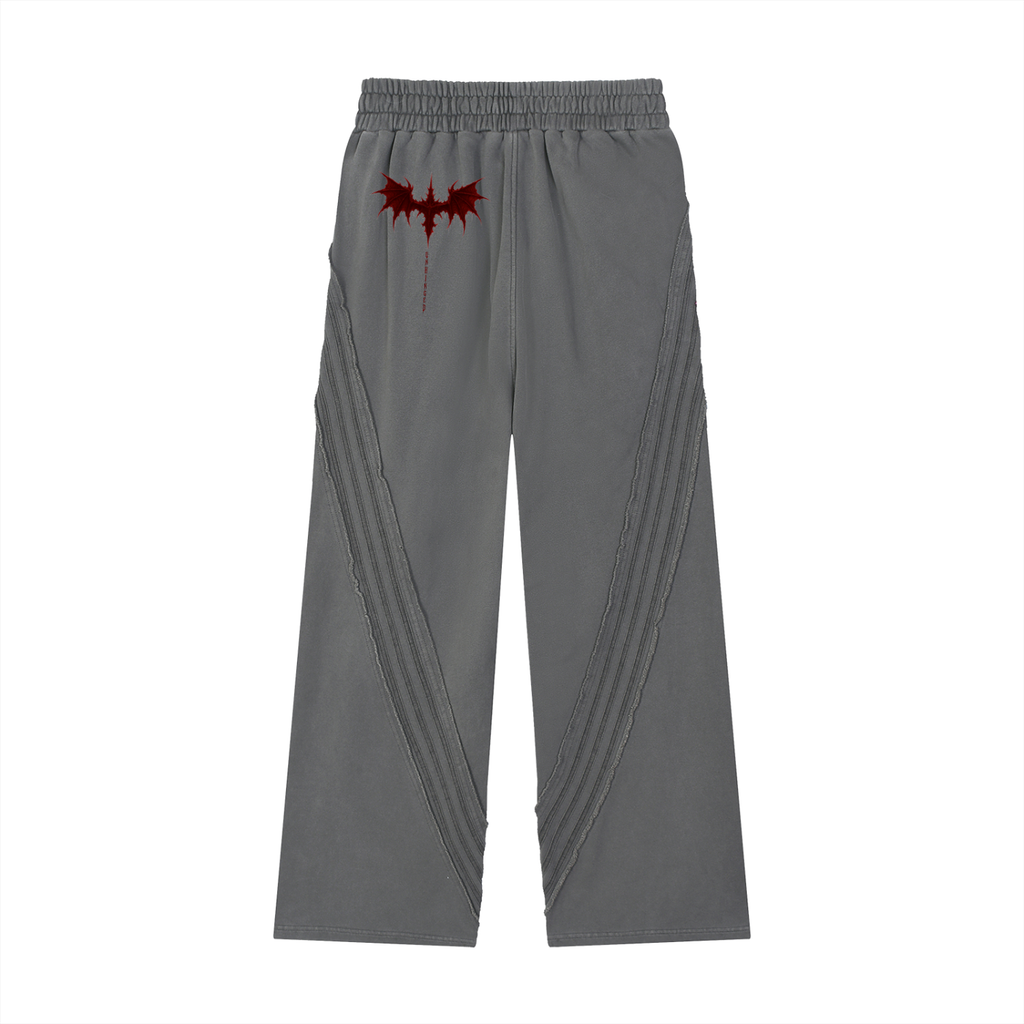 Joggers wings x unhinged unisex.  Snow Washed Tape Raw Edge Sweatpants