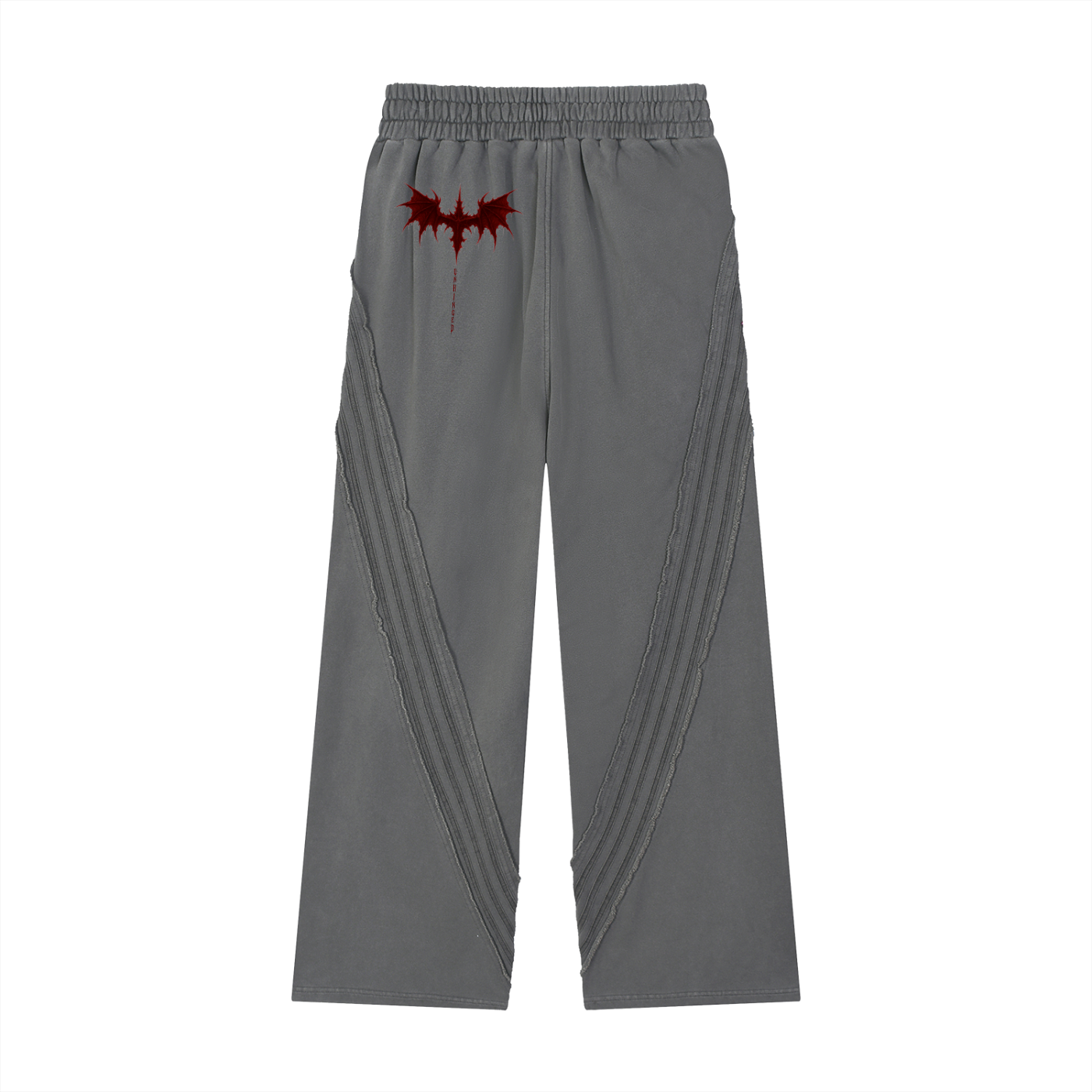 Joggers wings x unhinged unisex.  Snow Washed Tape Raw Edge Sweatpants