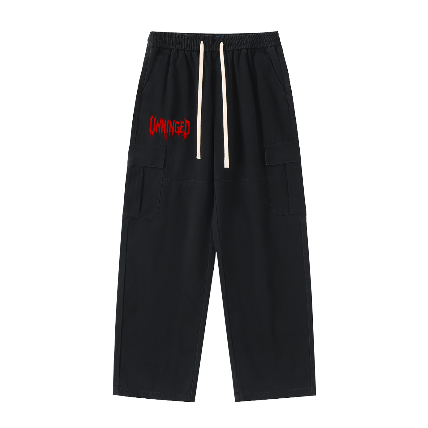 Cargos unhinged men’s Drawstring Waist Straight-Leg Cargo Pants
