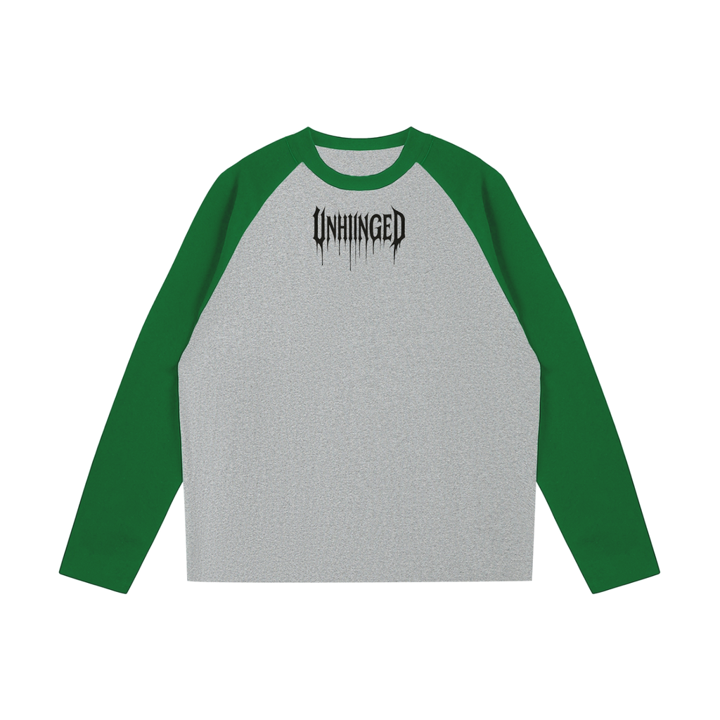 Sleeve black unhinged spider unisex Color-Blocked Raglan Long-Sleeve T-Shirt