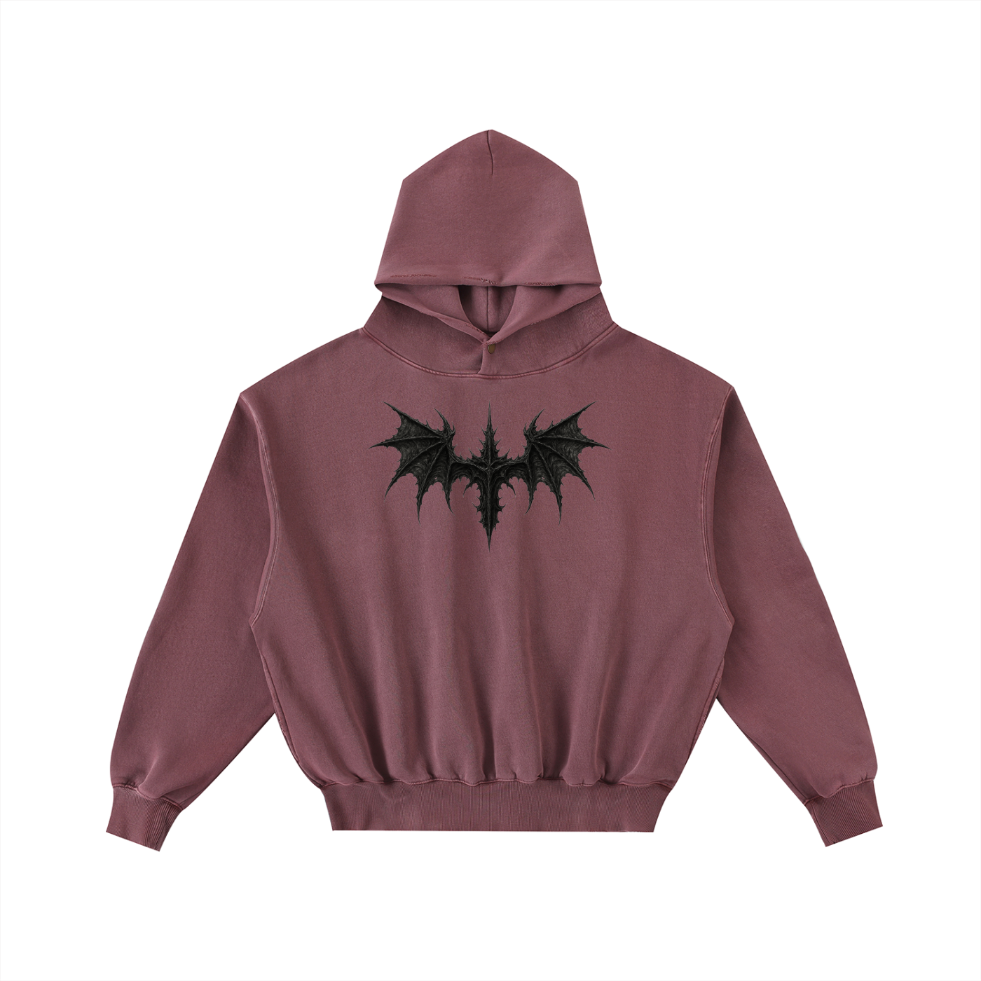 Hoodie- unisex Wings of life.                                 Frayed Enzyme Washed Fleece Hoodie