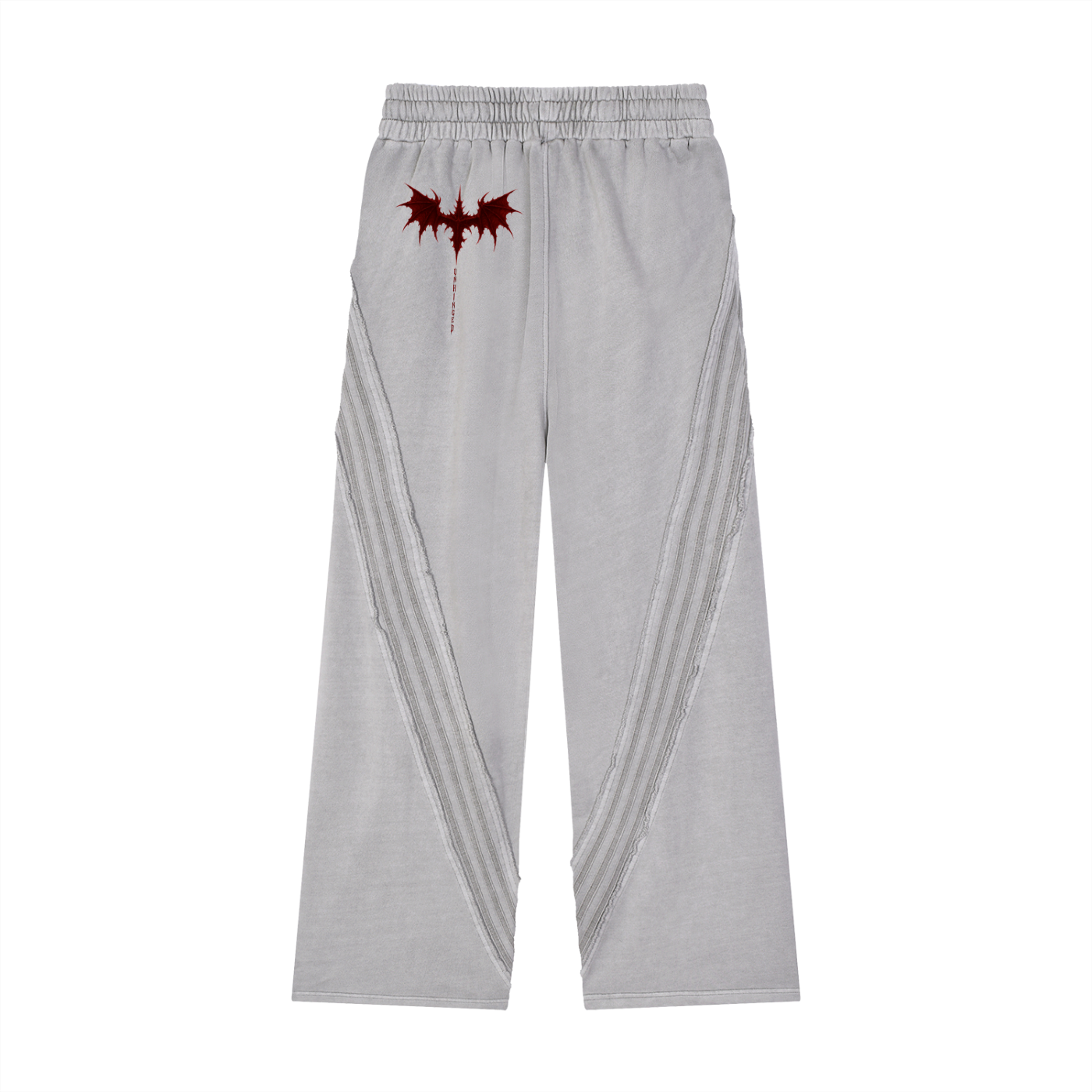 Joggers wings x unhinged unisex.  Snow Washed Tape Raw Edge Sweatpants