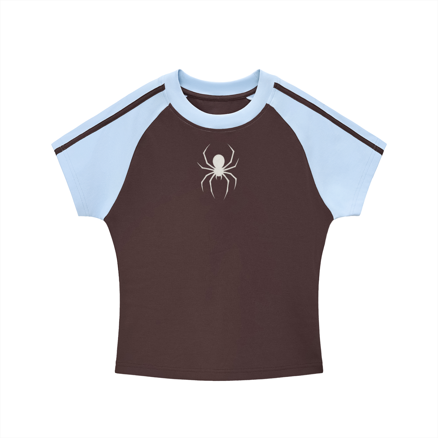 Women’s top spider.    Contrast Stripes Bodycon Raglan  Sleeve T-Shirt