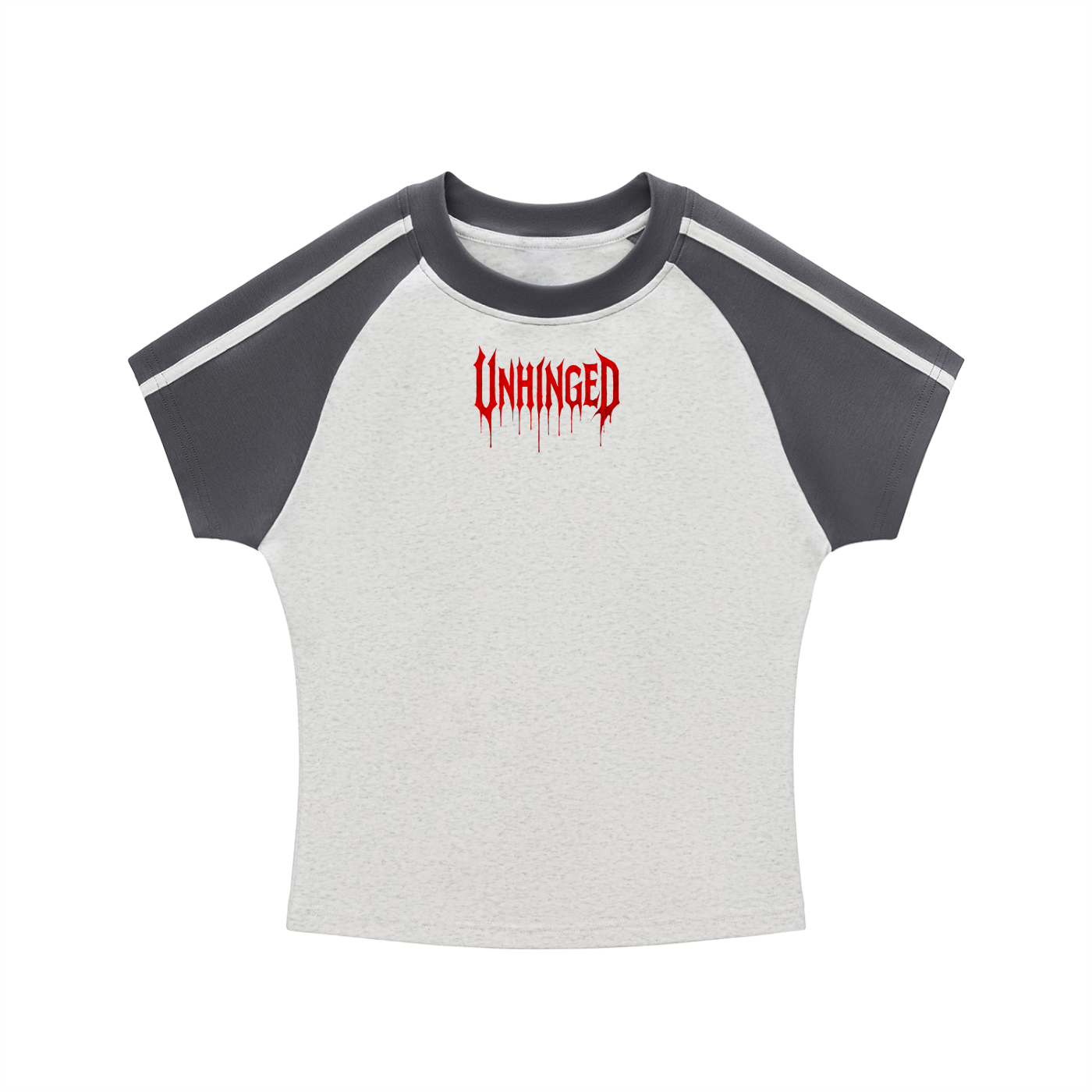 T shirt x women’s x unhinged  Contrast Stripes Bodycon Raglan  Sleeve T-Shirt